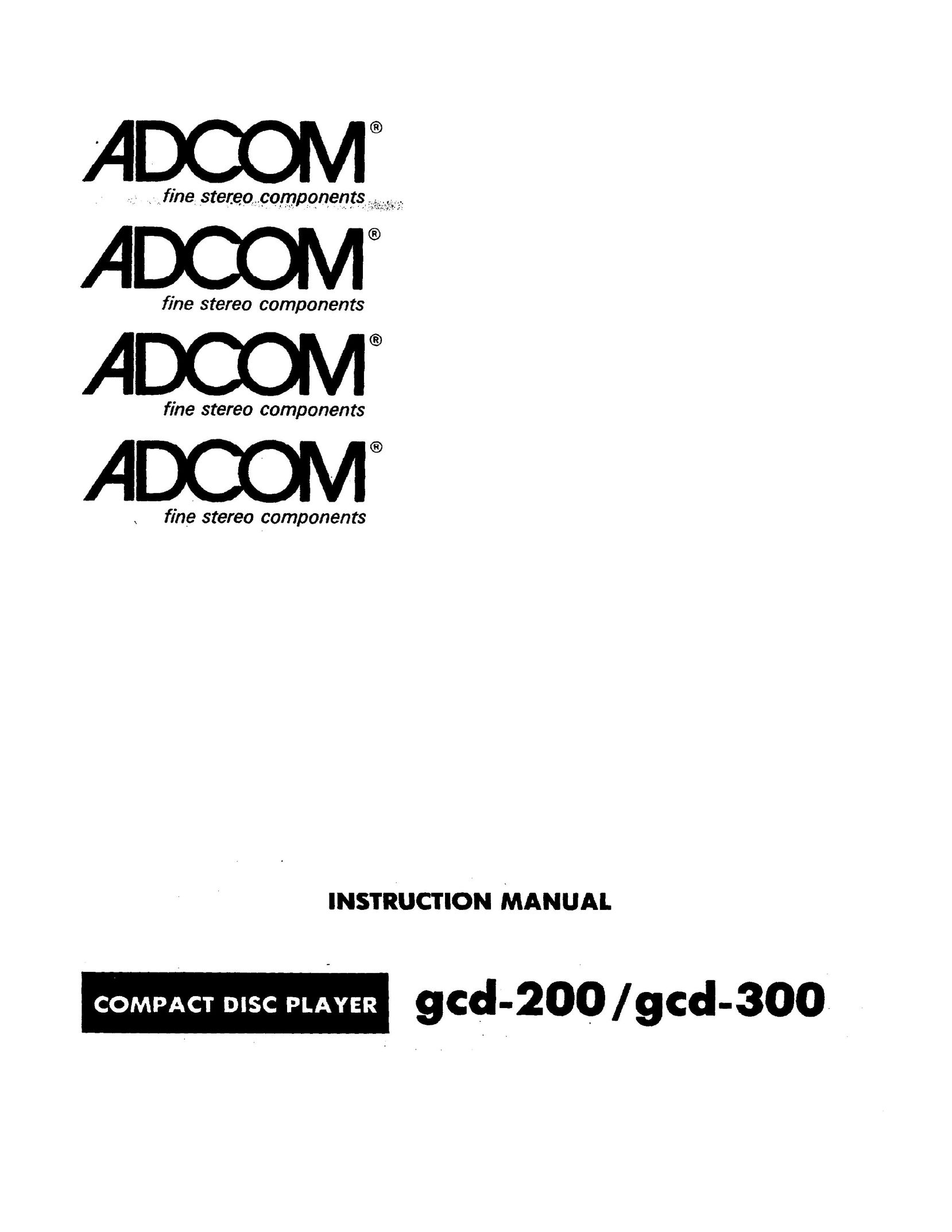 Adcom GCD-200 CD Player User Manual