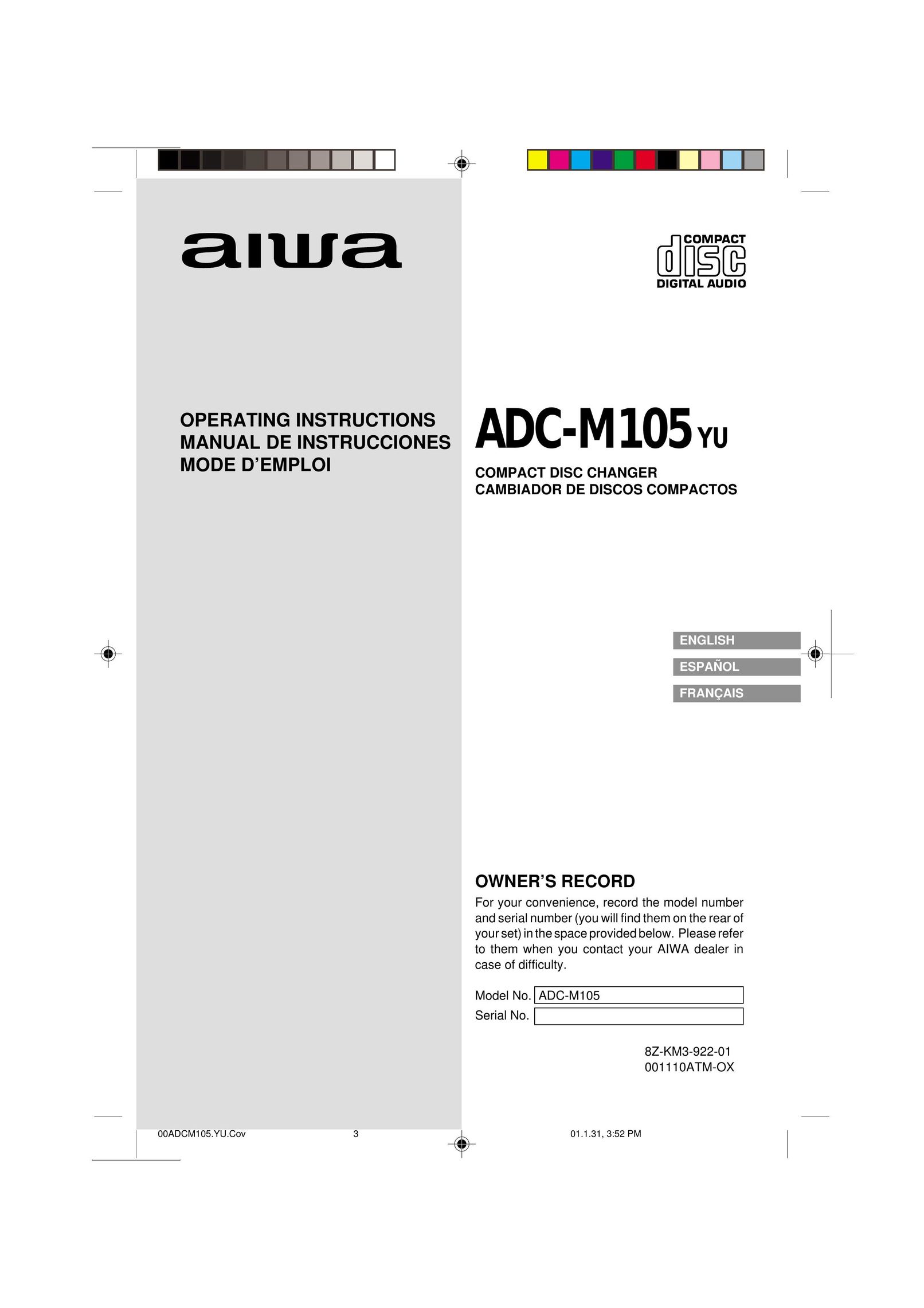 Aiwa ADC-M105 CD Player User Manual