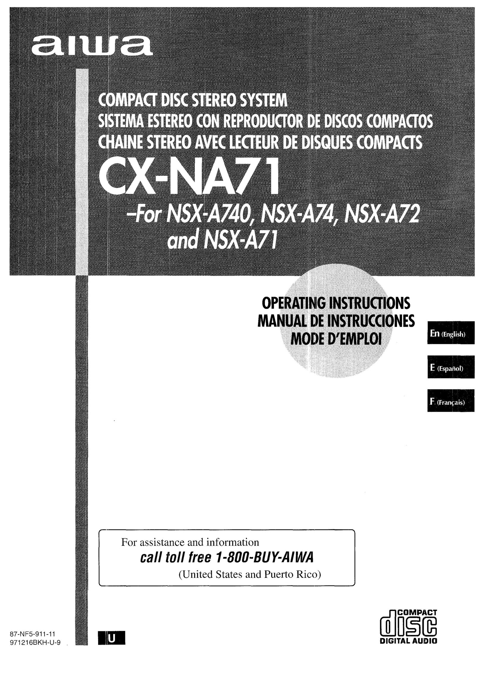 Aiwa CX-NA71 CD Player User Manual
