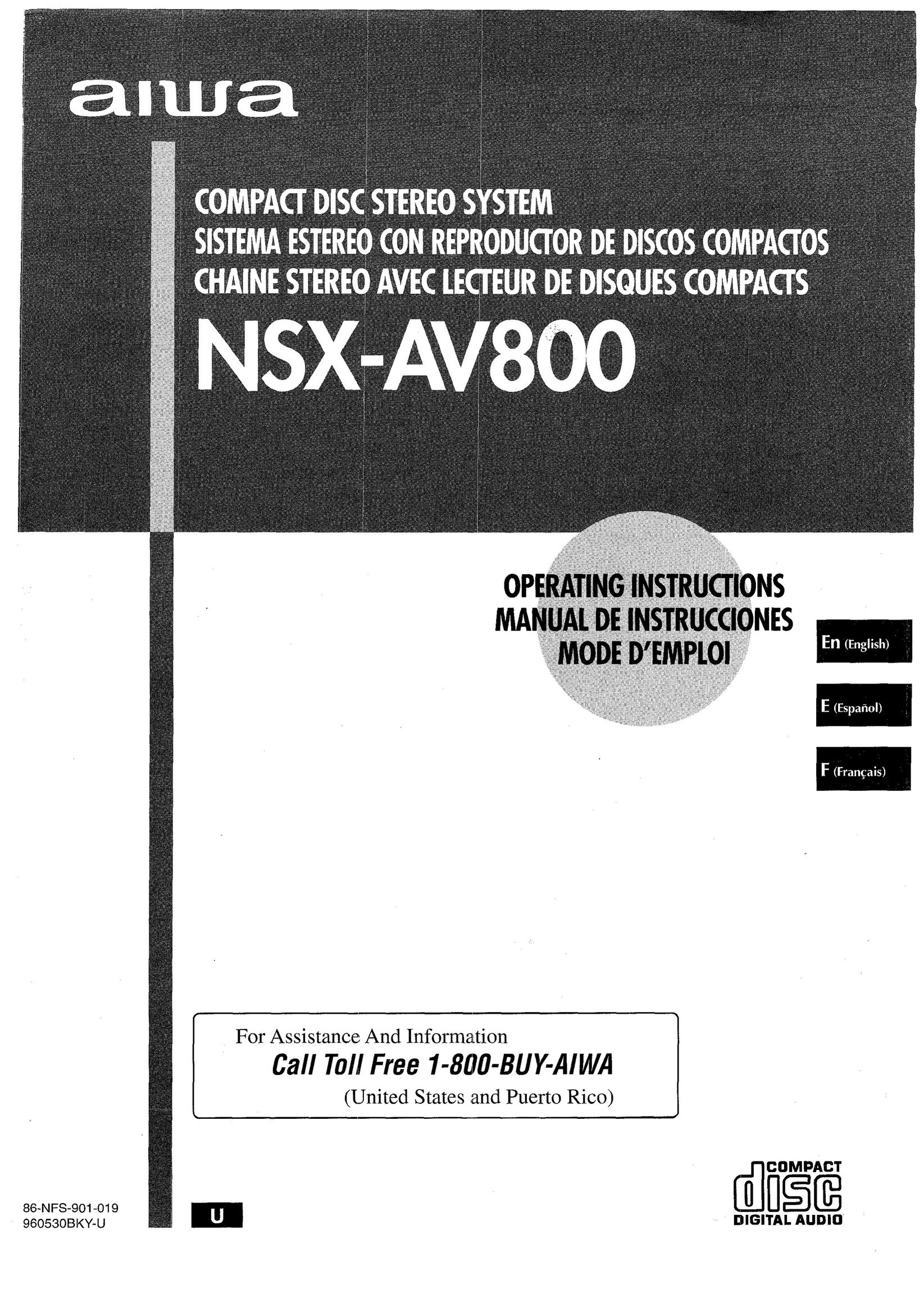 Aiwa NSX-AV800 CD Player User Manual