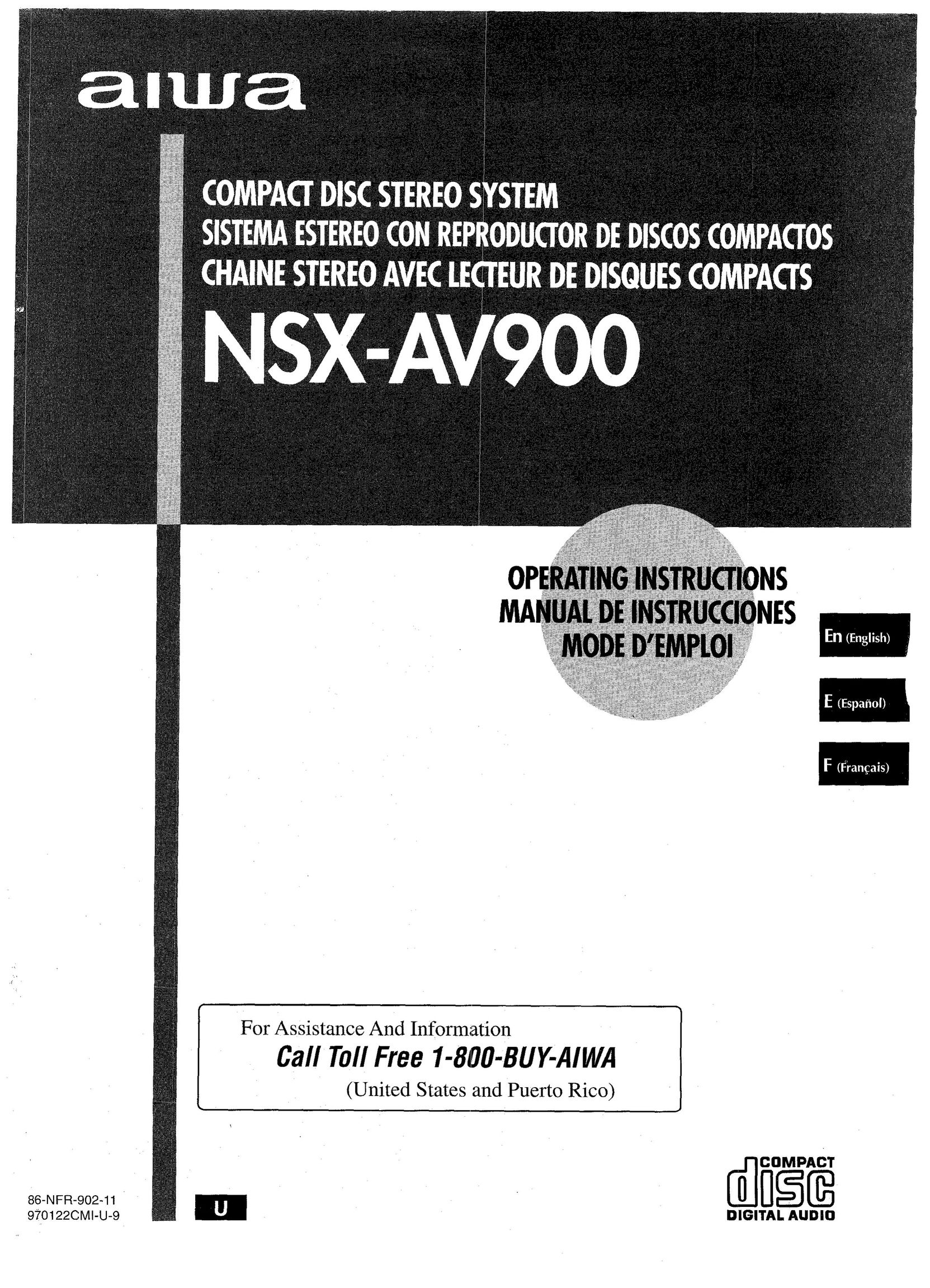 Aiwa NSX-AV900 CD Player User Manual