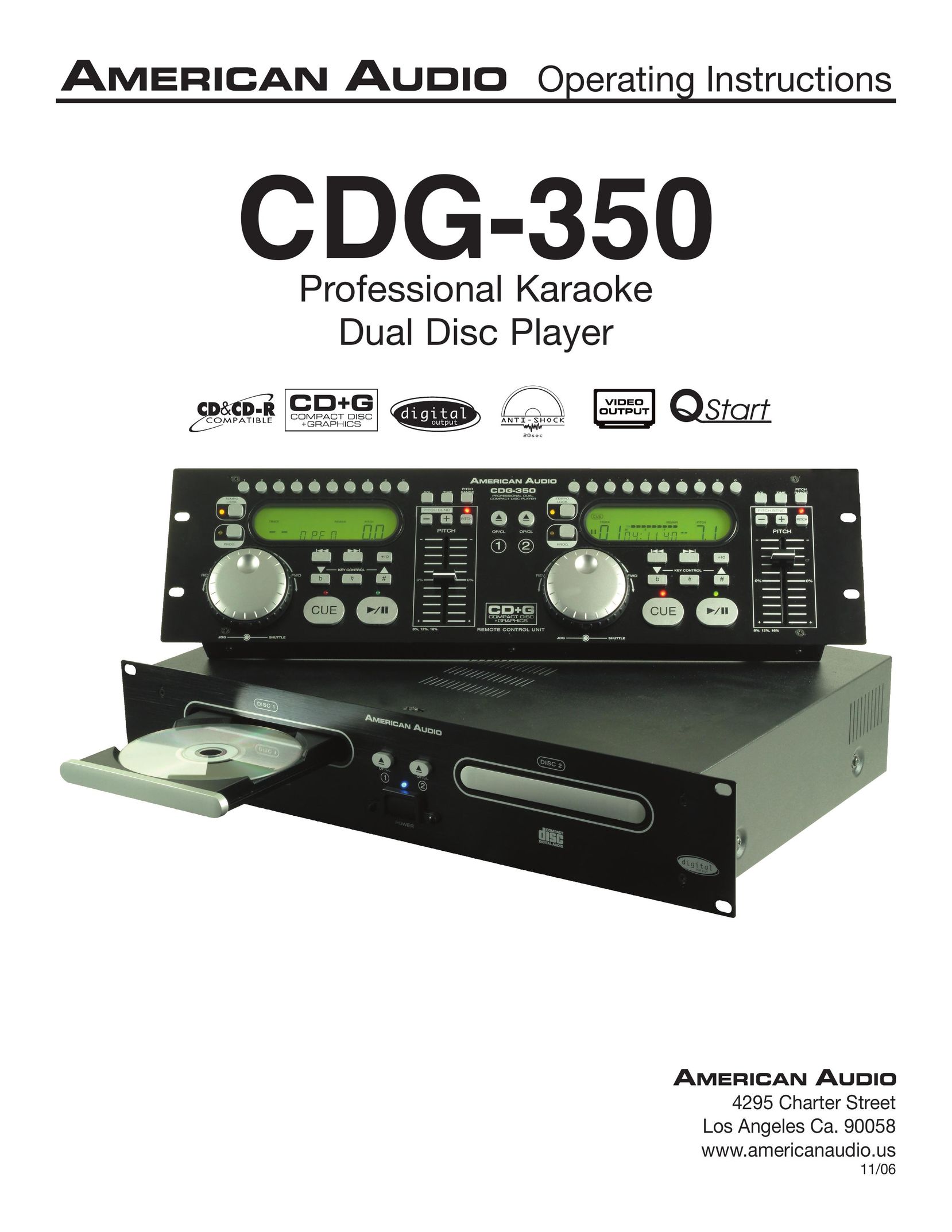 American Audio CDG-350 CD Player User Manual