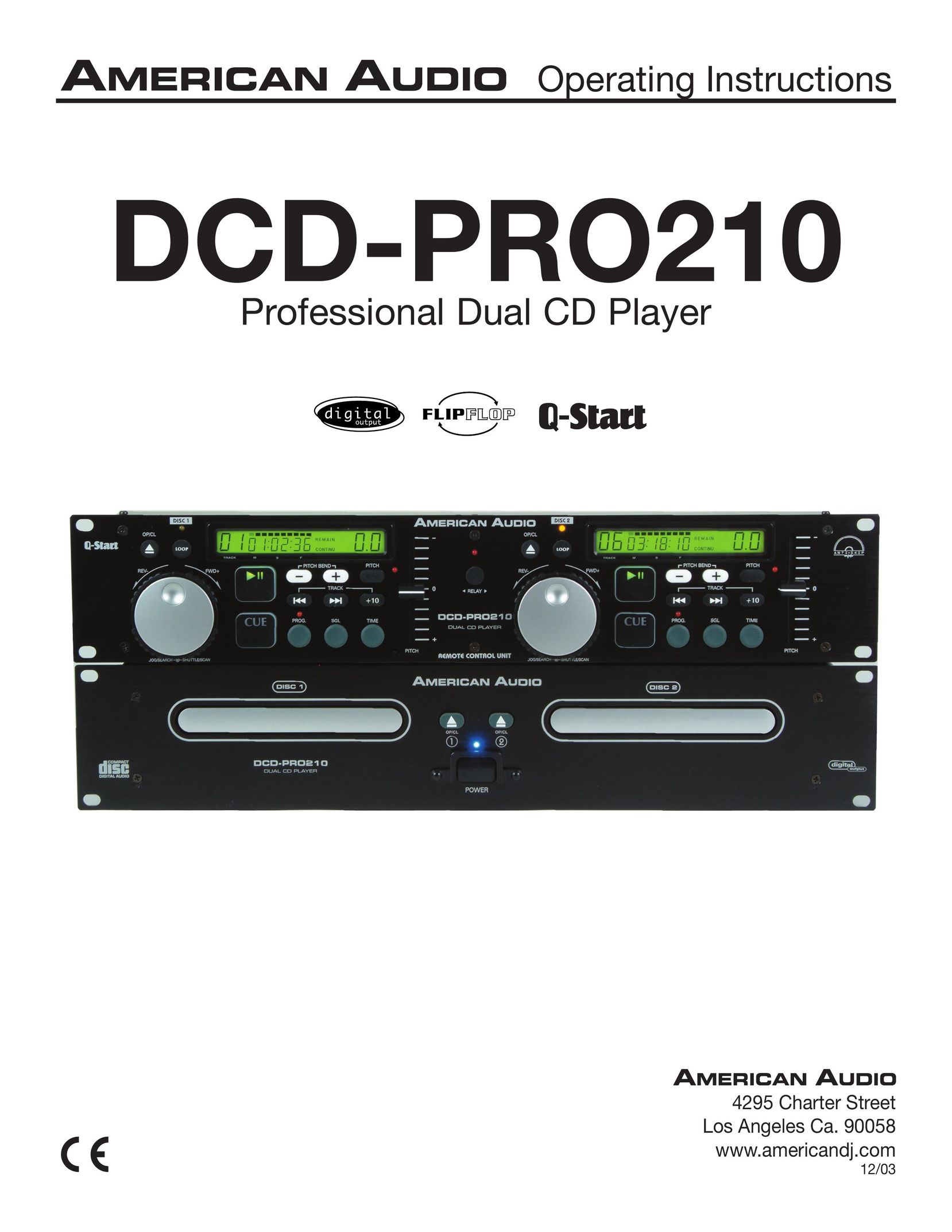 American Audio DCD-PRO210 CD Player User Manual