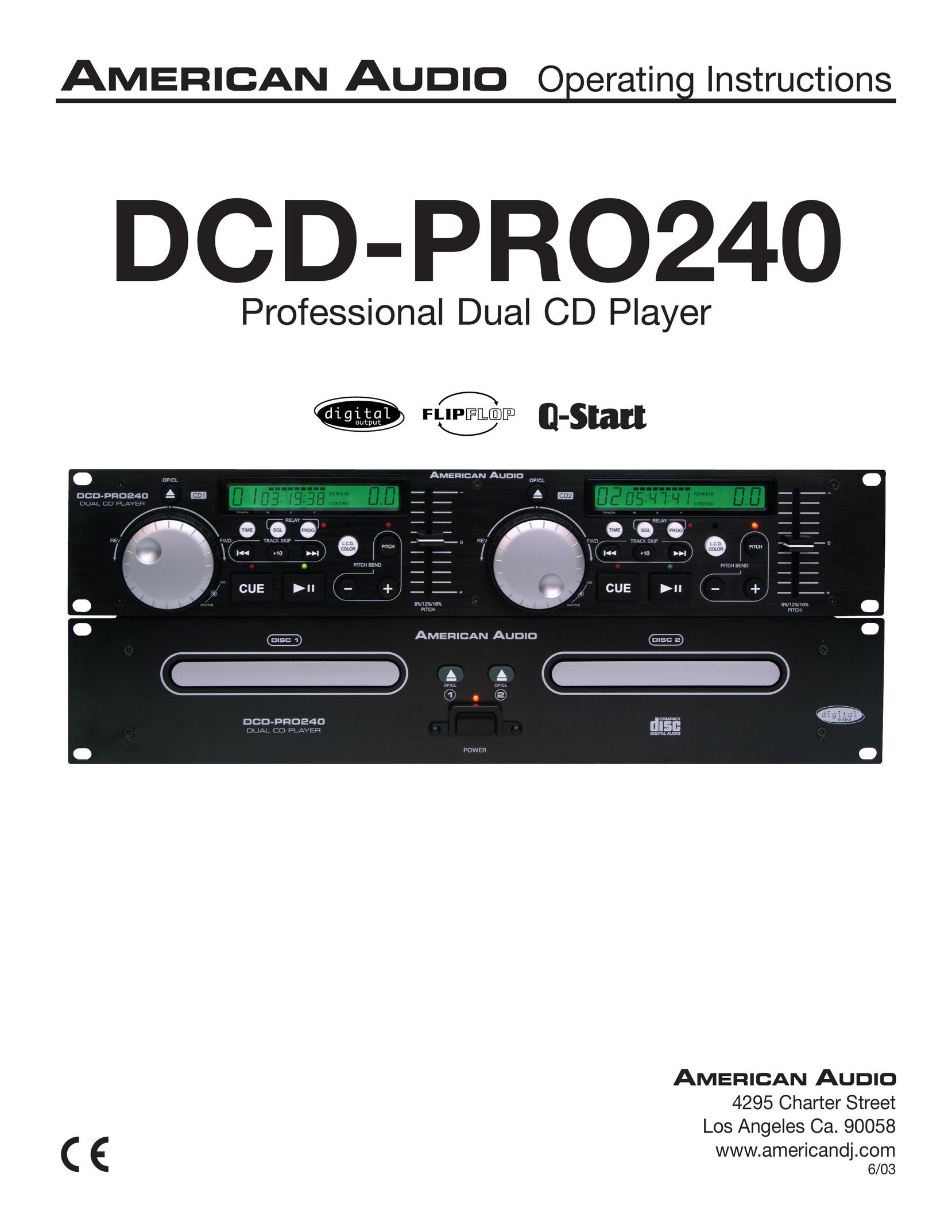 American Audio DCD-PRO240 CD Player User Manual