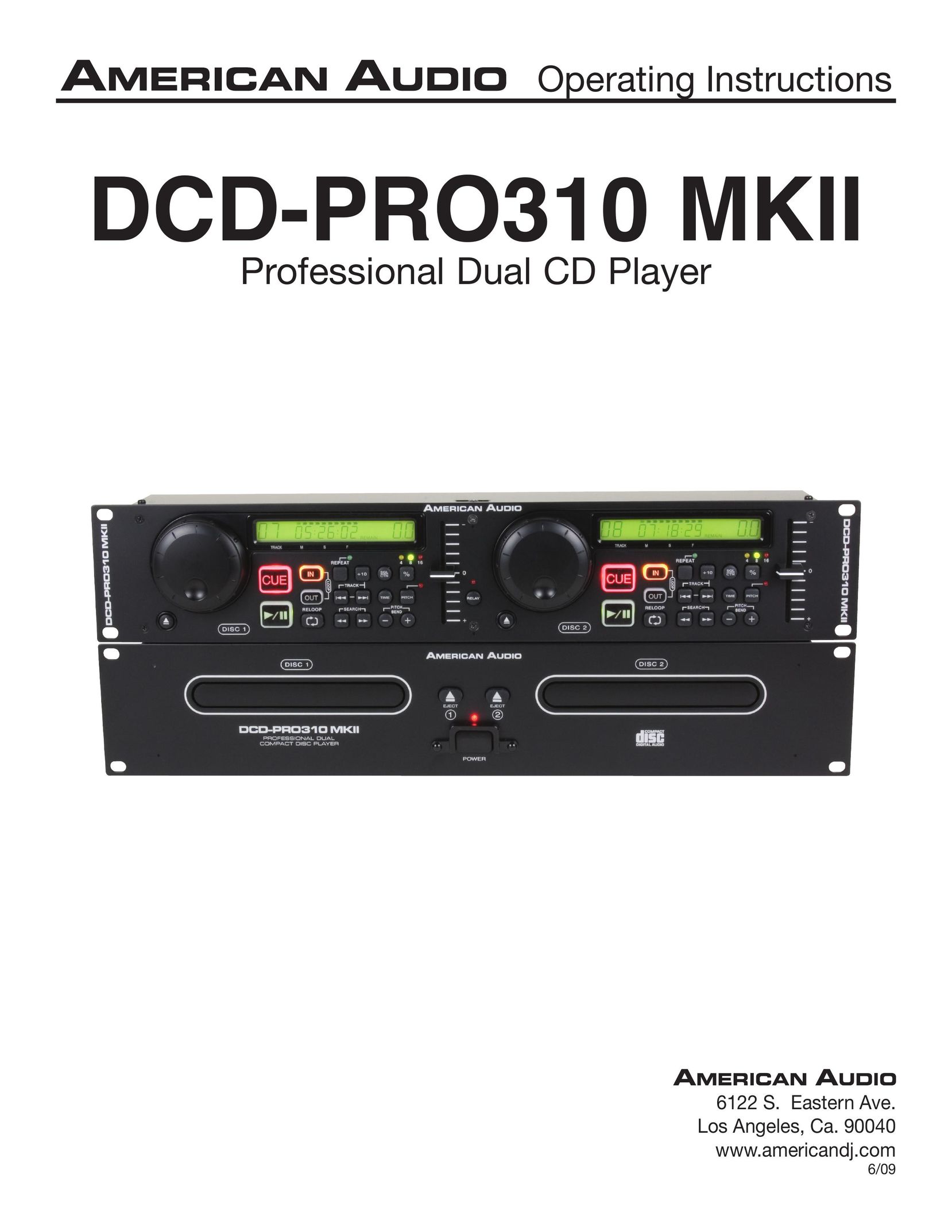 American Audio DCD-PRO310 MKII CD Player User Manual
