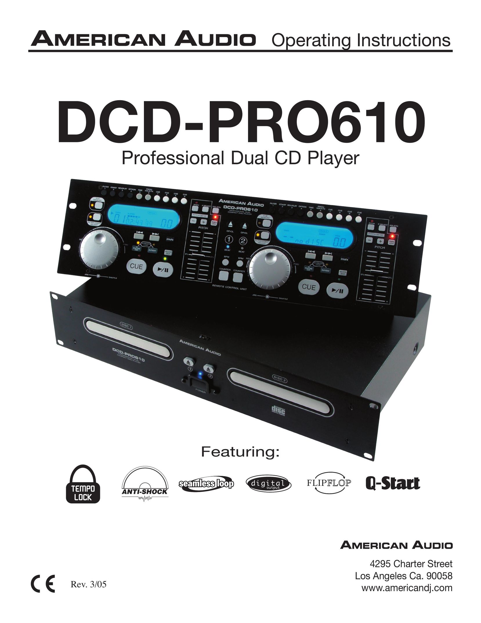 American Audio DCD-PRO610 CD Player User Manual