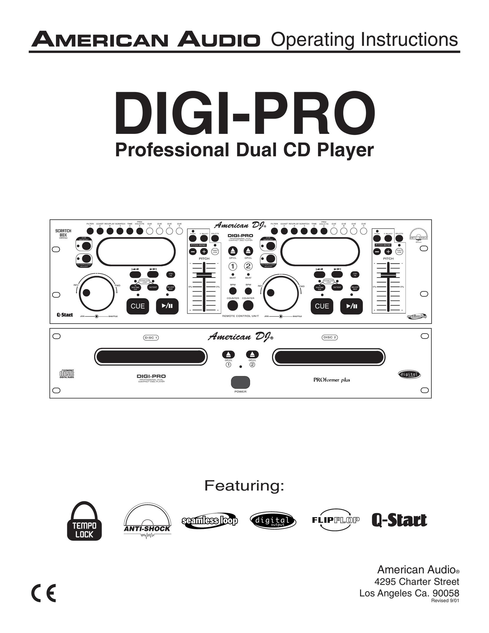 American Audio DIGI-PRO CD Player User Manual