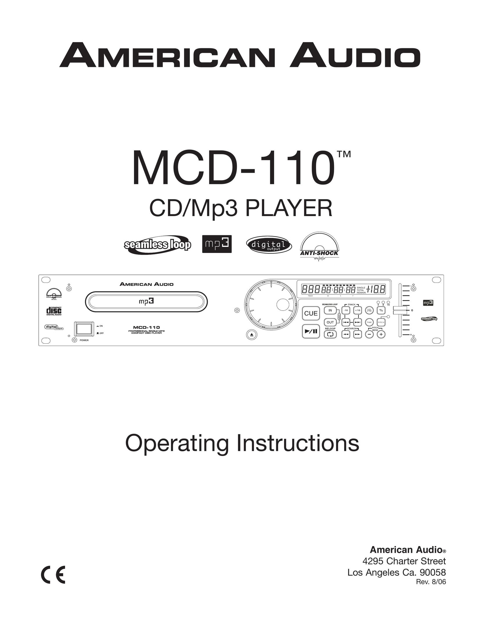 American Audio MCD-110 CD Player User Manual