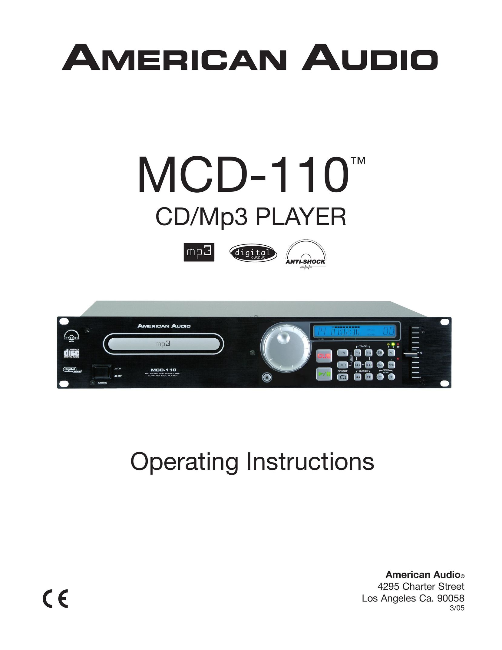 American Audio MCD-110 CD Player User Manual
