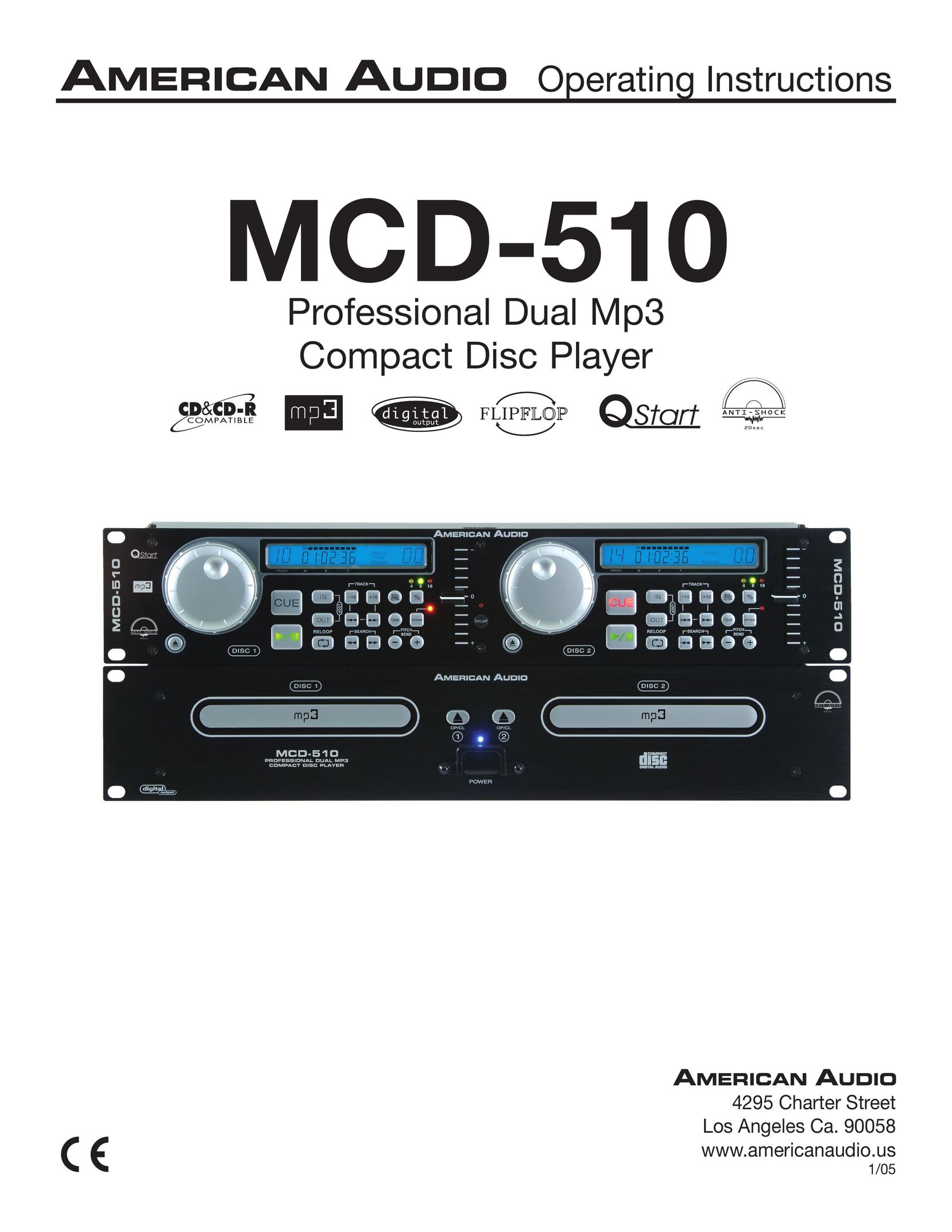 American Audio MCD-5110 CD Player User Manual