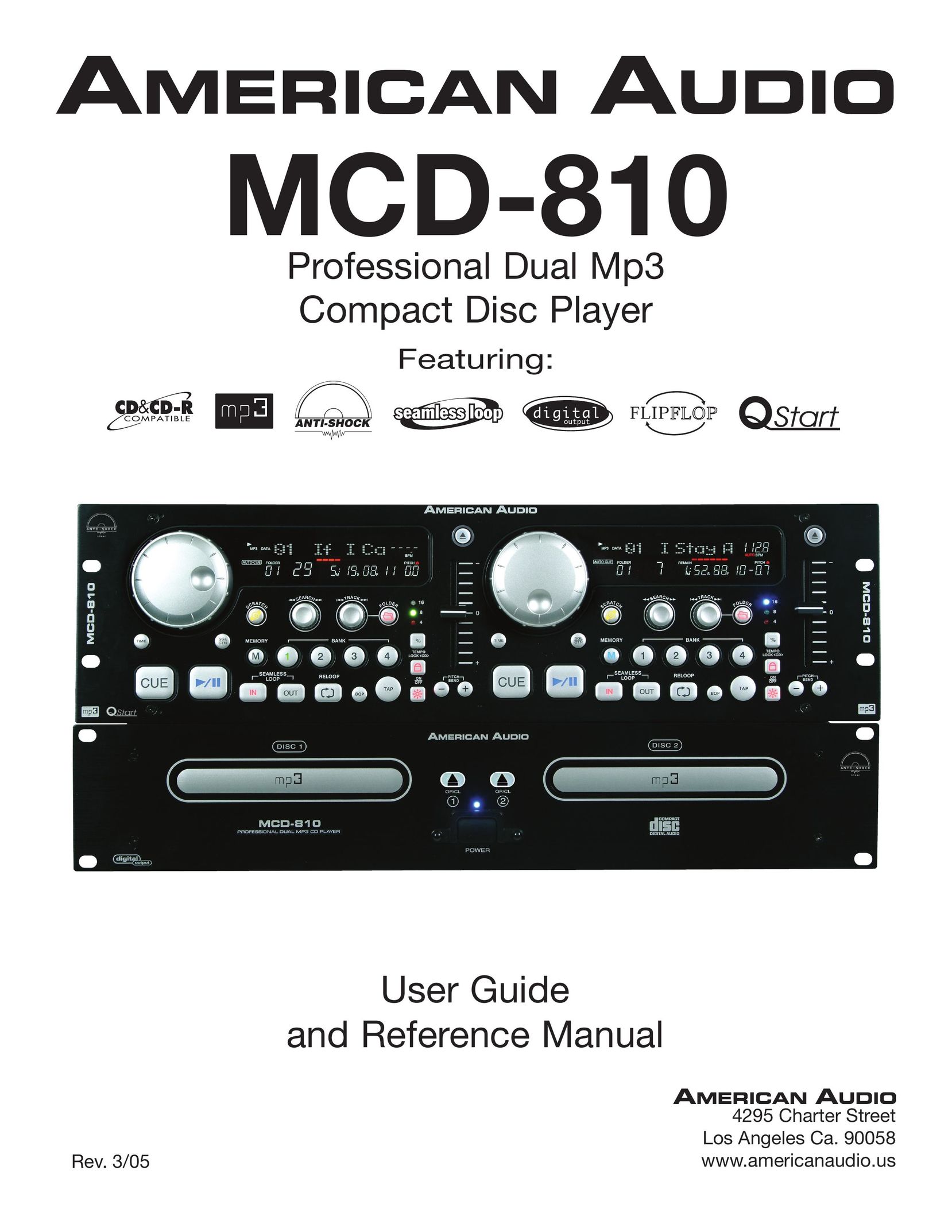 American Audio MCD-810 CD Player User Manual