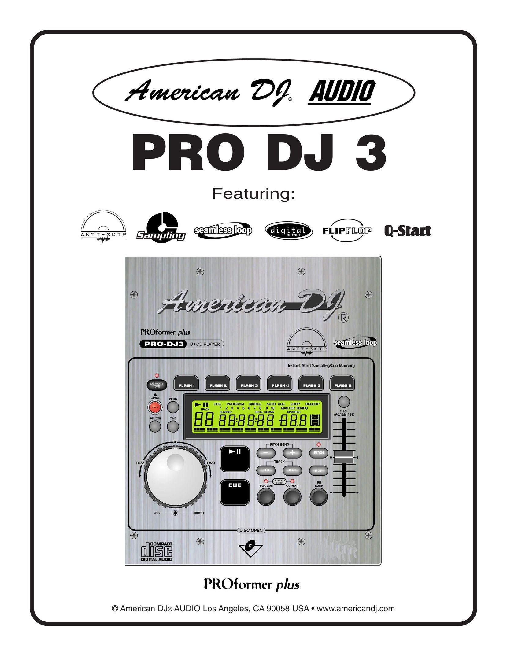 American Audio PRO DJ 3 CD Player User Manual