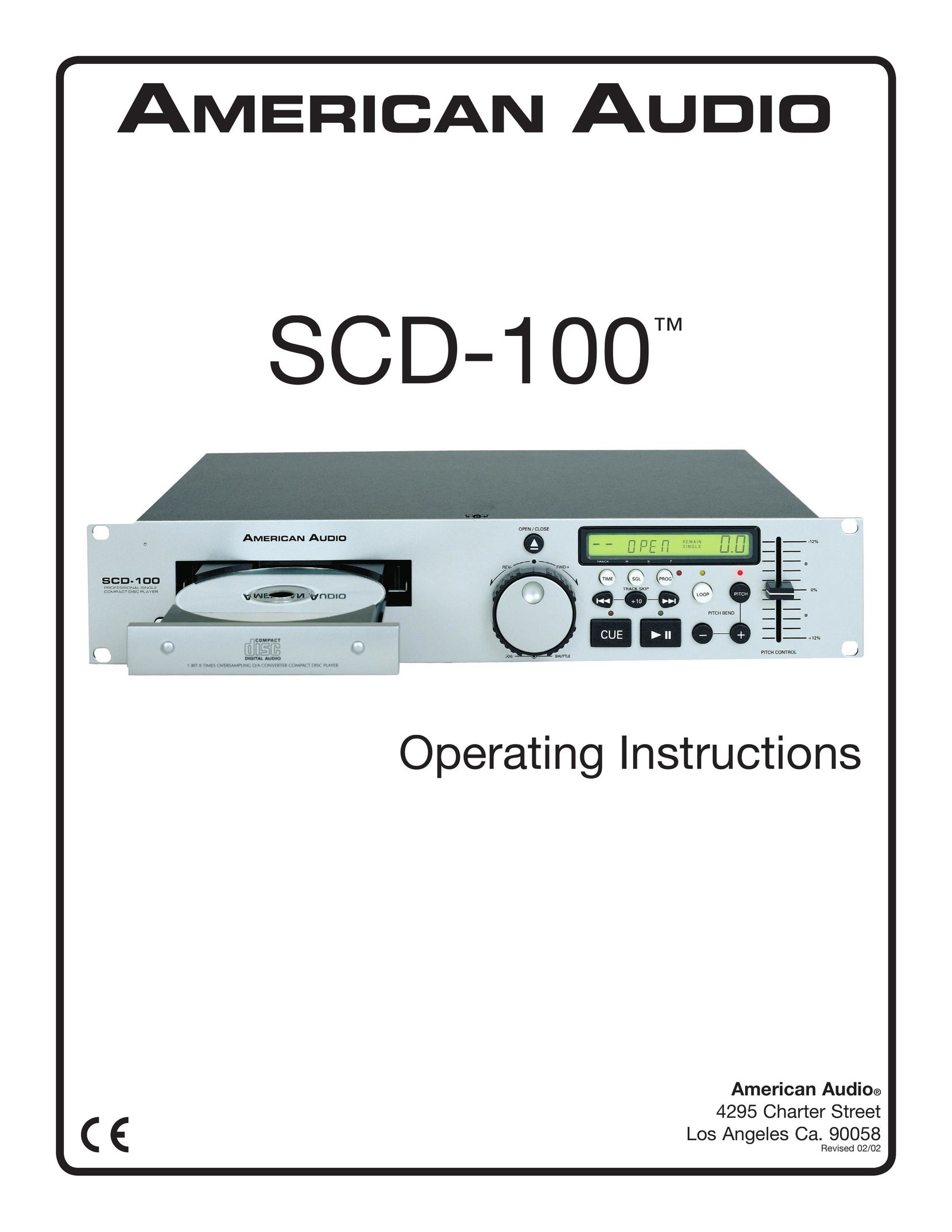 American Audio SCD-100 CD Player User Manual