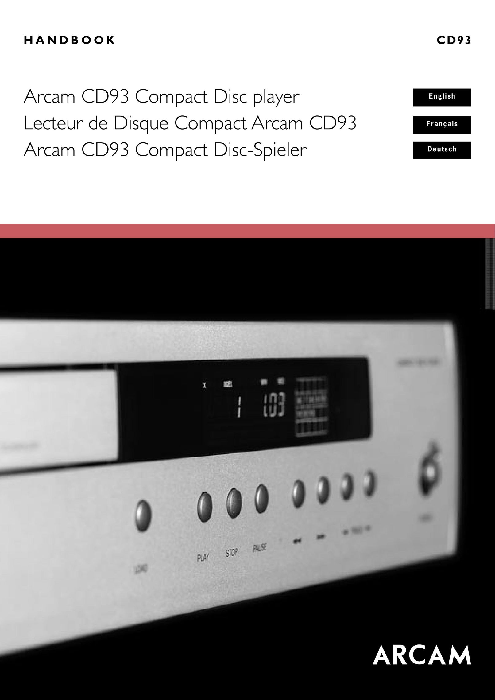 Arcam CD93 CD Player User Manual