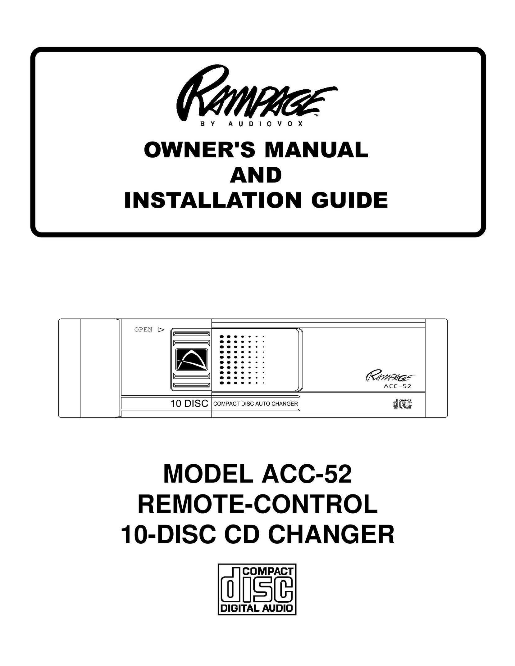 Audiovox ACC-52 CD Player User Manual