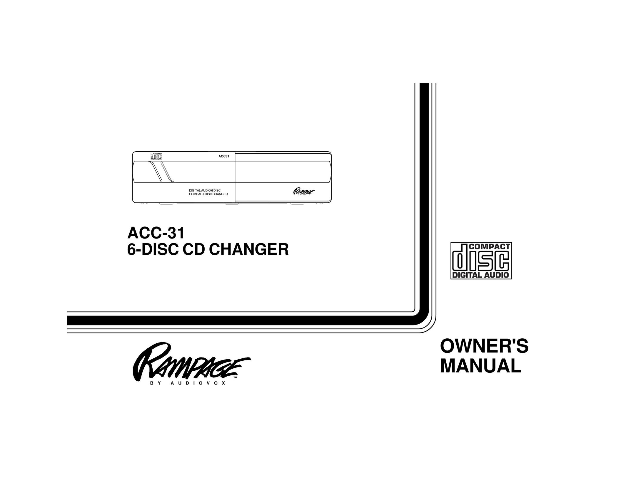 Audiovox ACC31 CD Player User Manual