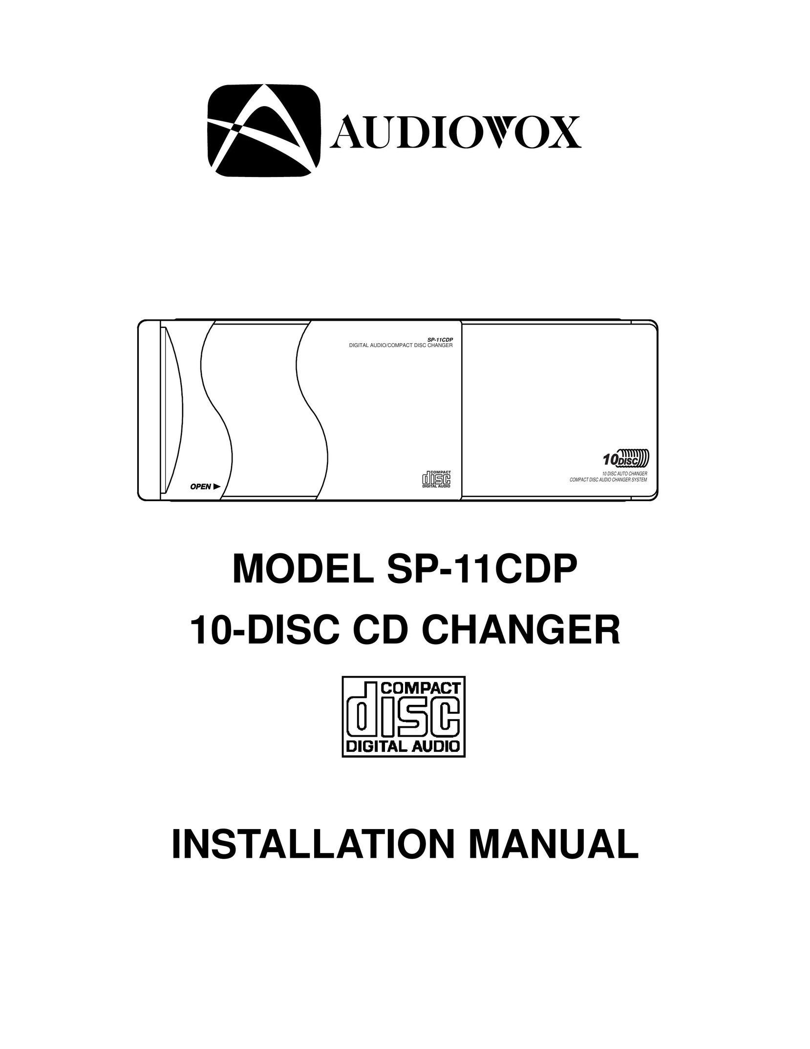Audiovox SP-11CD CD Player User Manual