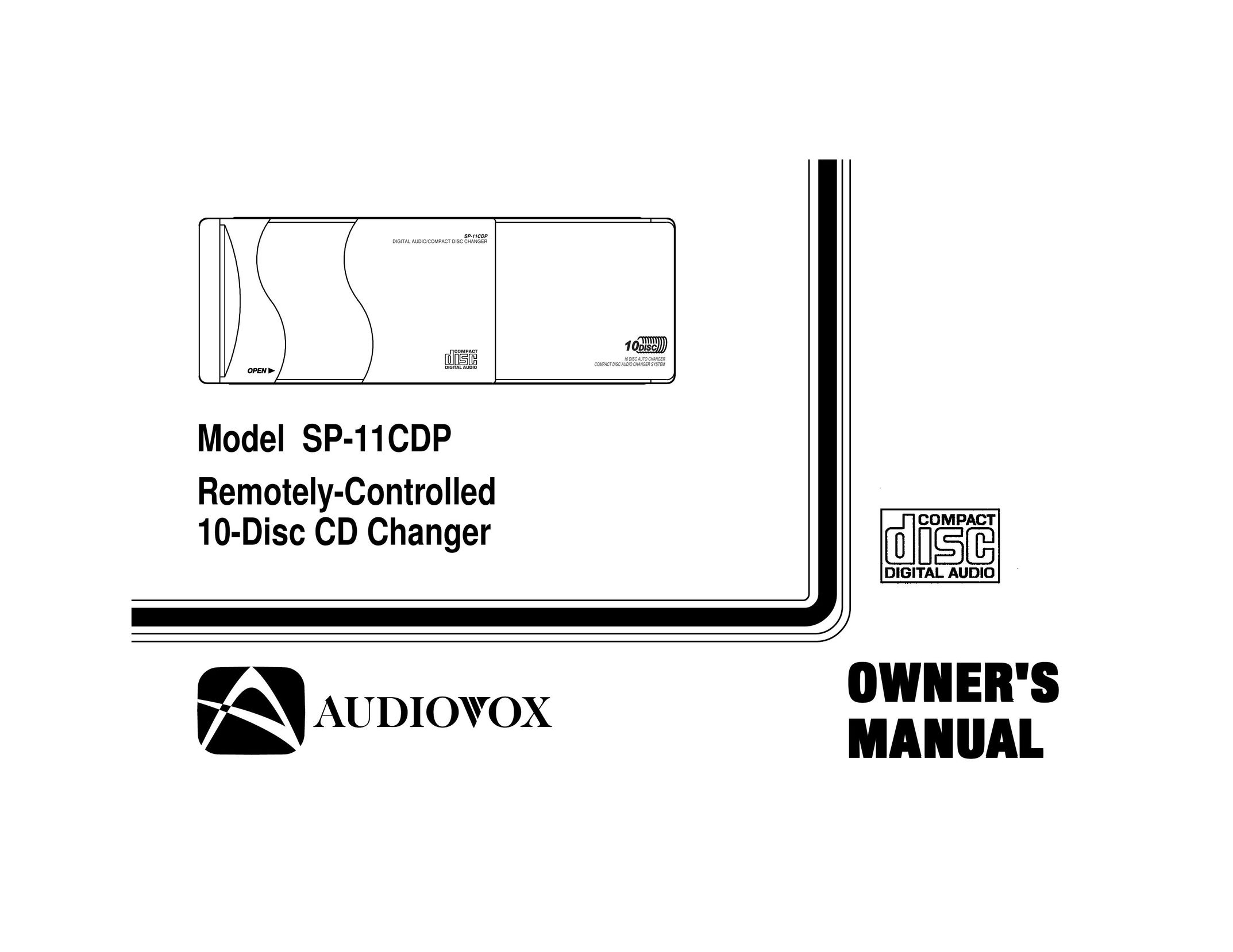 Audiovox SP11CDP CD Player User Manual