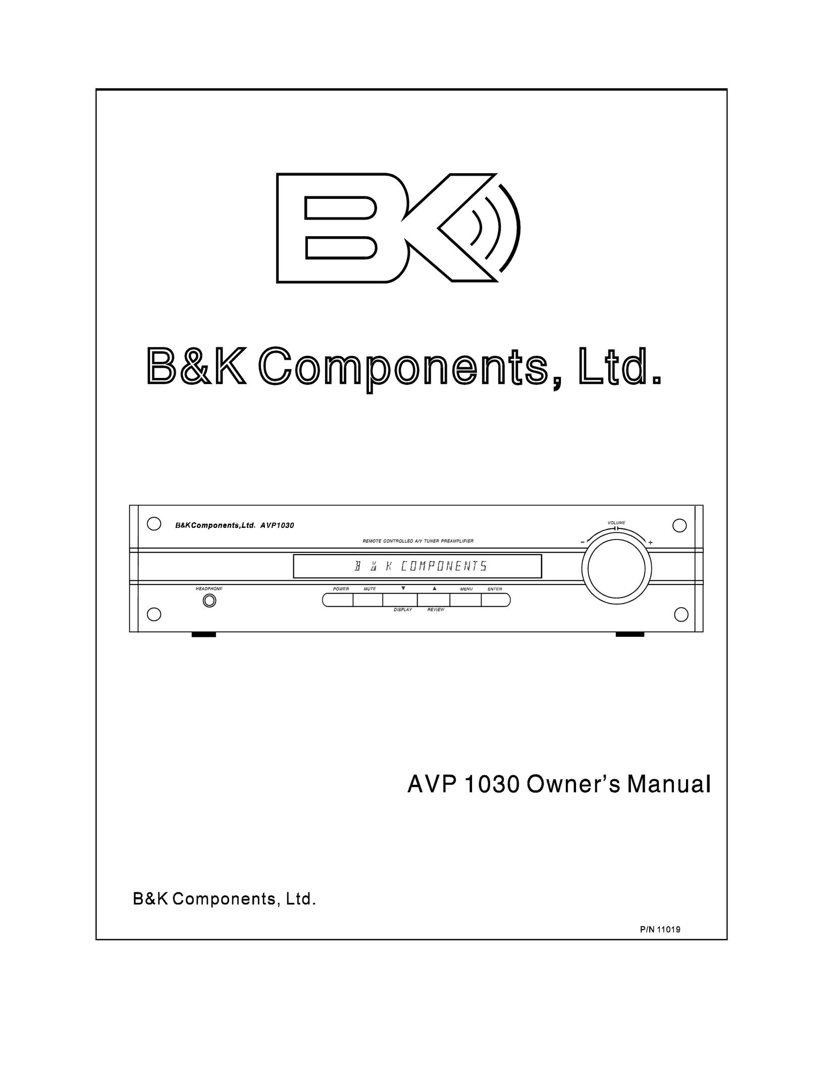 B&K AVP1030 CD Player User Manual