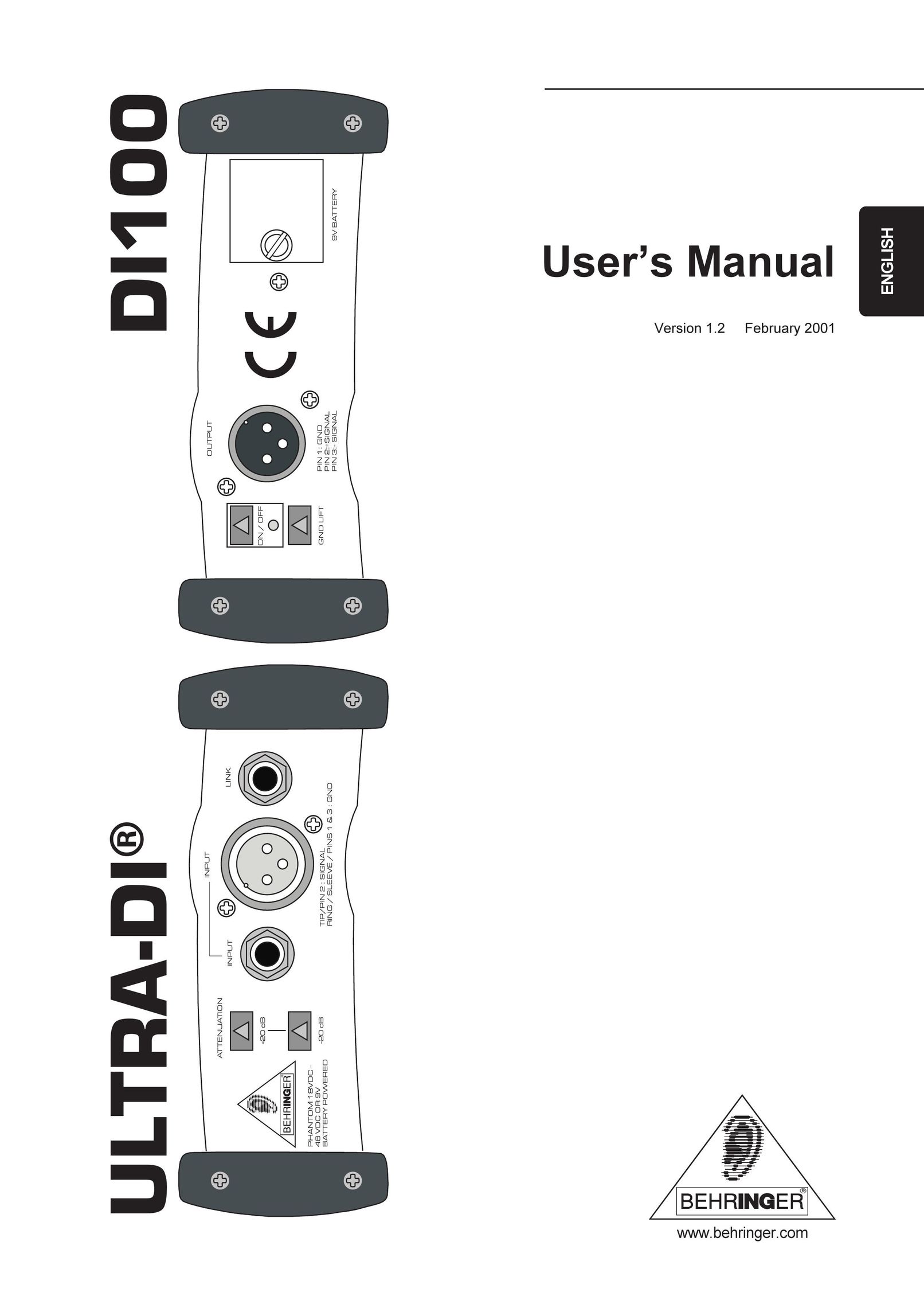 Behringer ULTRA-DI DI100 CD Player User Manual