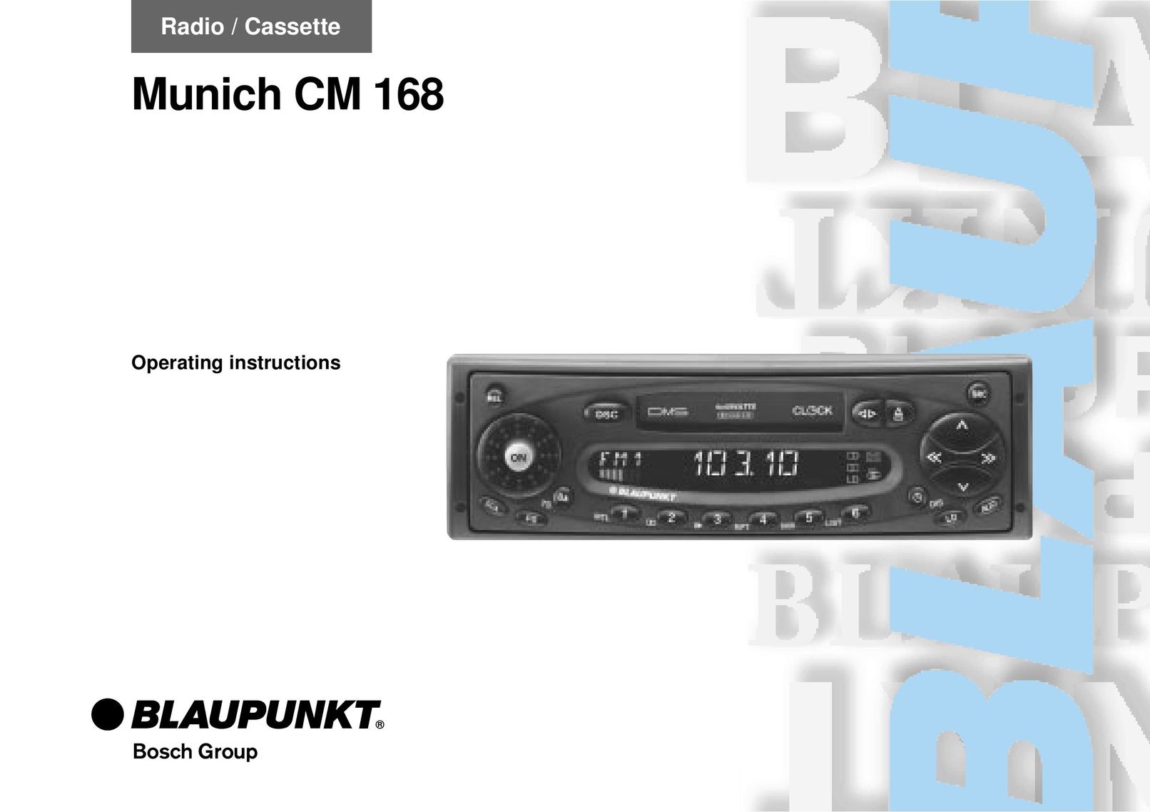 Blaupunkt CM 168 CD Player User Manual