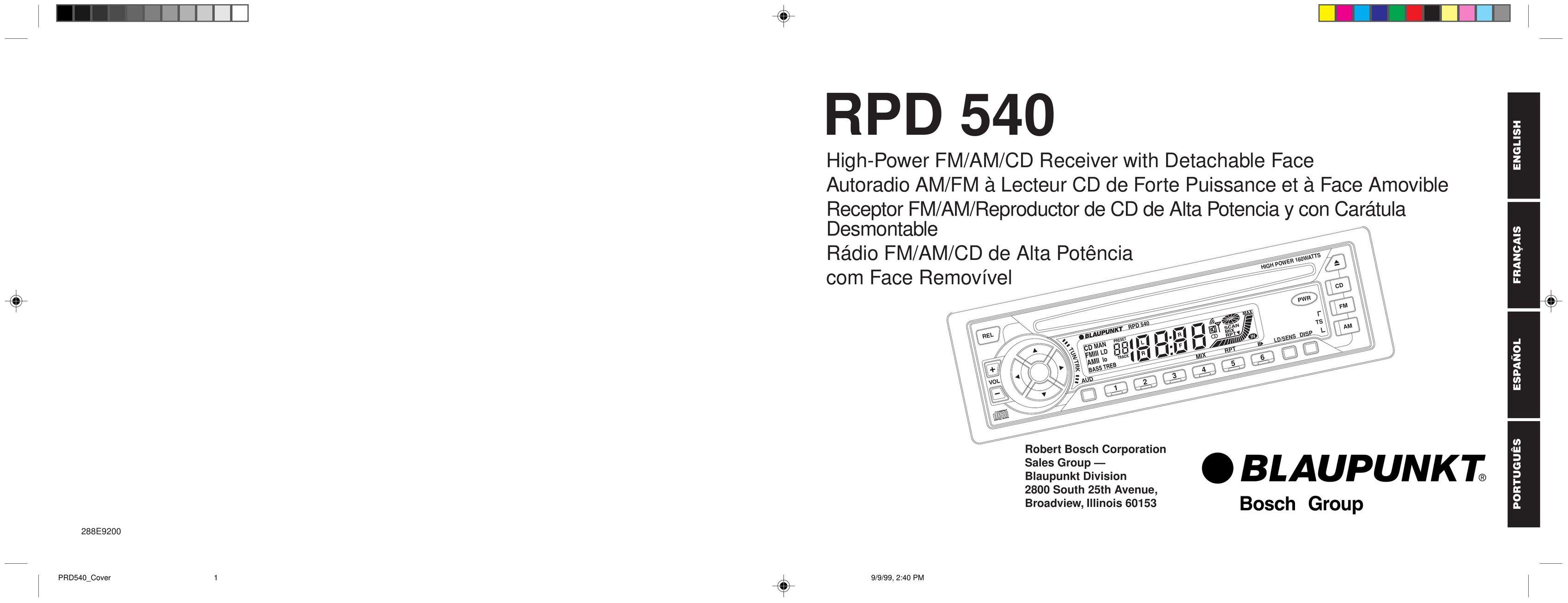 Blaupunkt RPD 540 CD Player User Manual