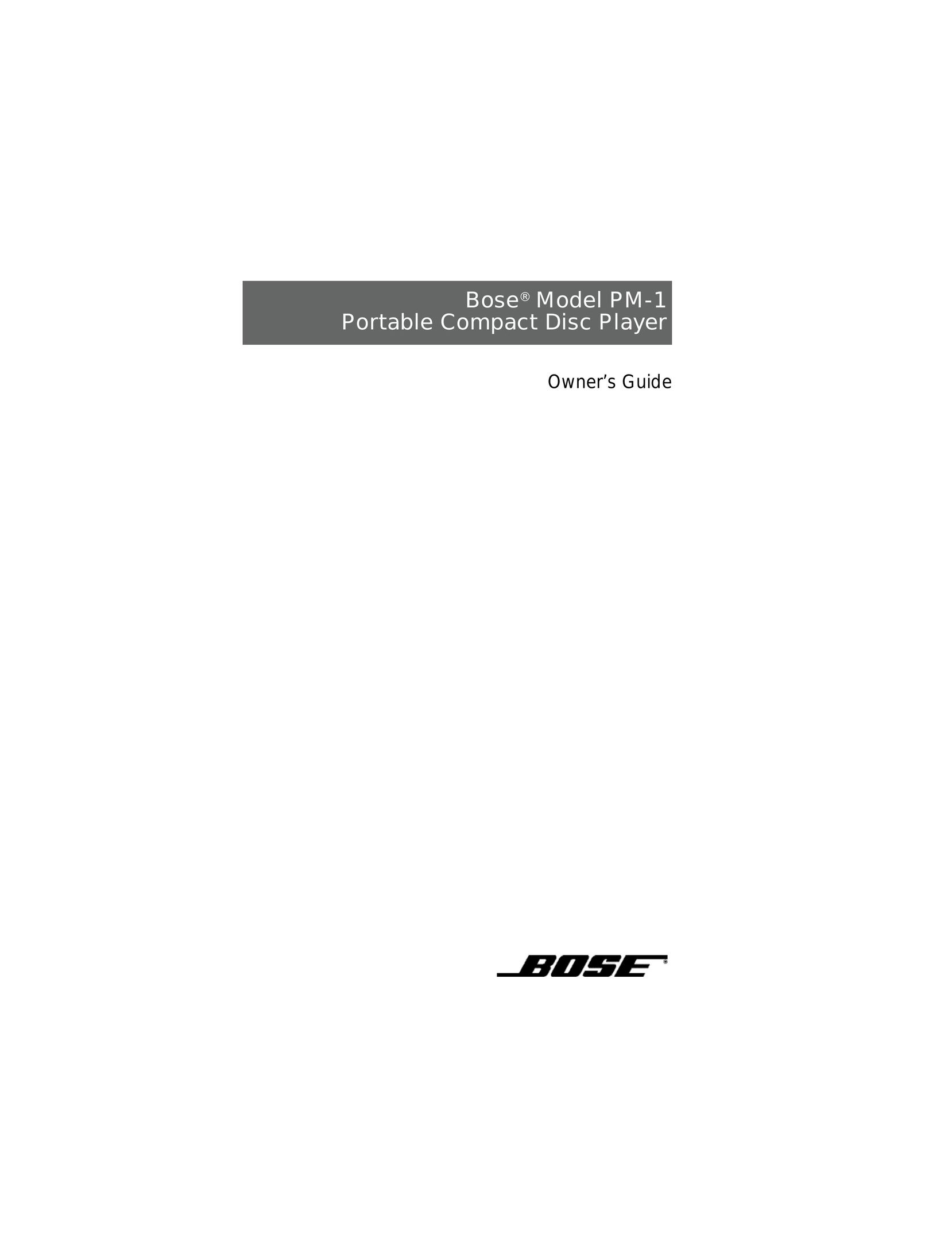 Bose SM1 CD Player User Manual