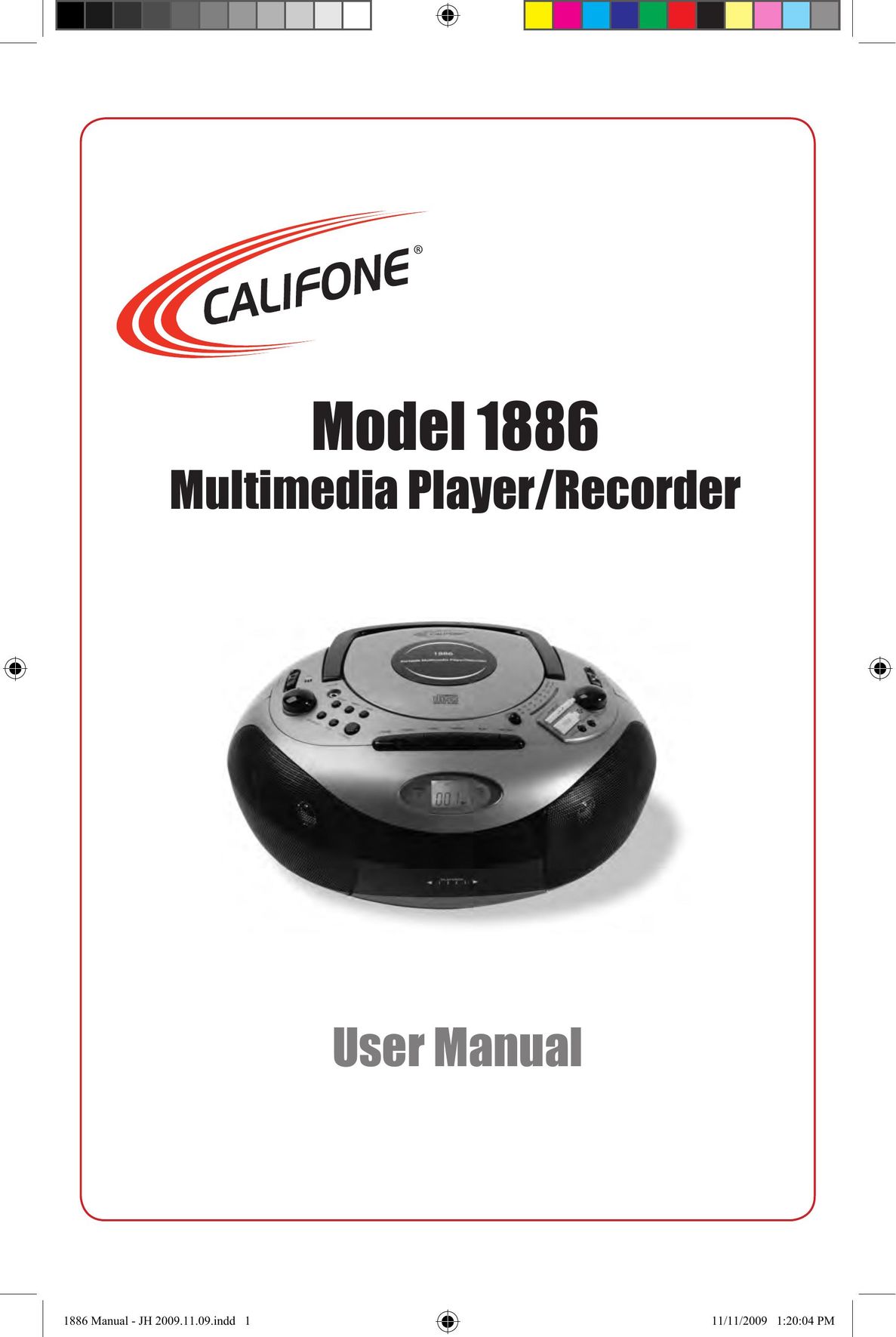 Califone 1886 CD Player User Manual