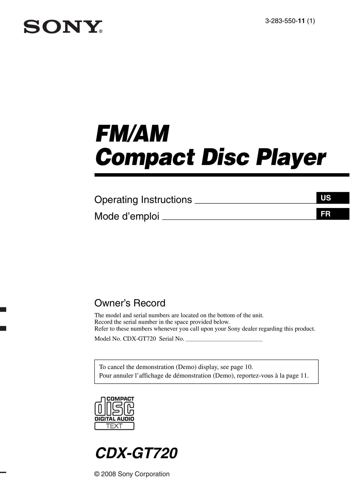 Canton CDX-GT720 CD Player User Manual