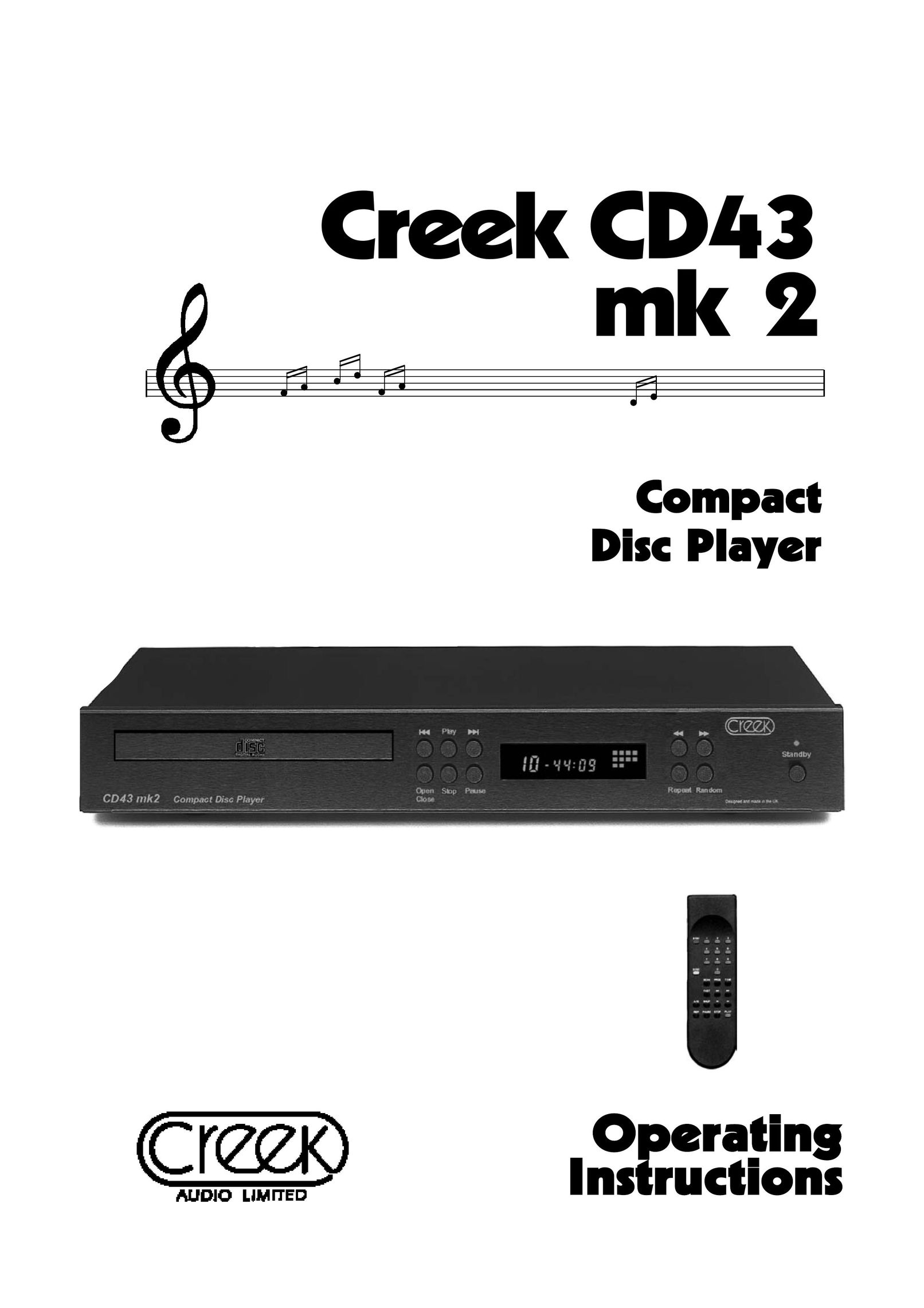 Creek Audio CD43 mk 2 CD Player User Manual