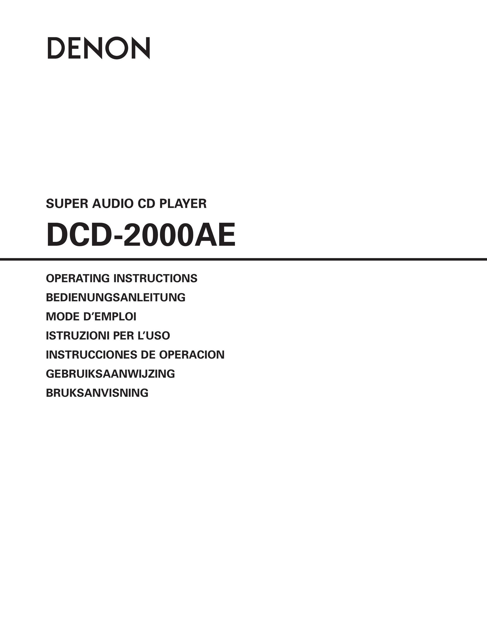 Denon DCD-2000AE CD Player User Manual