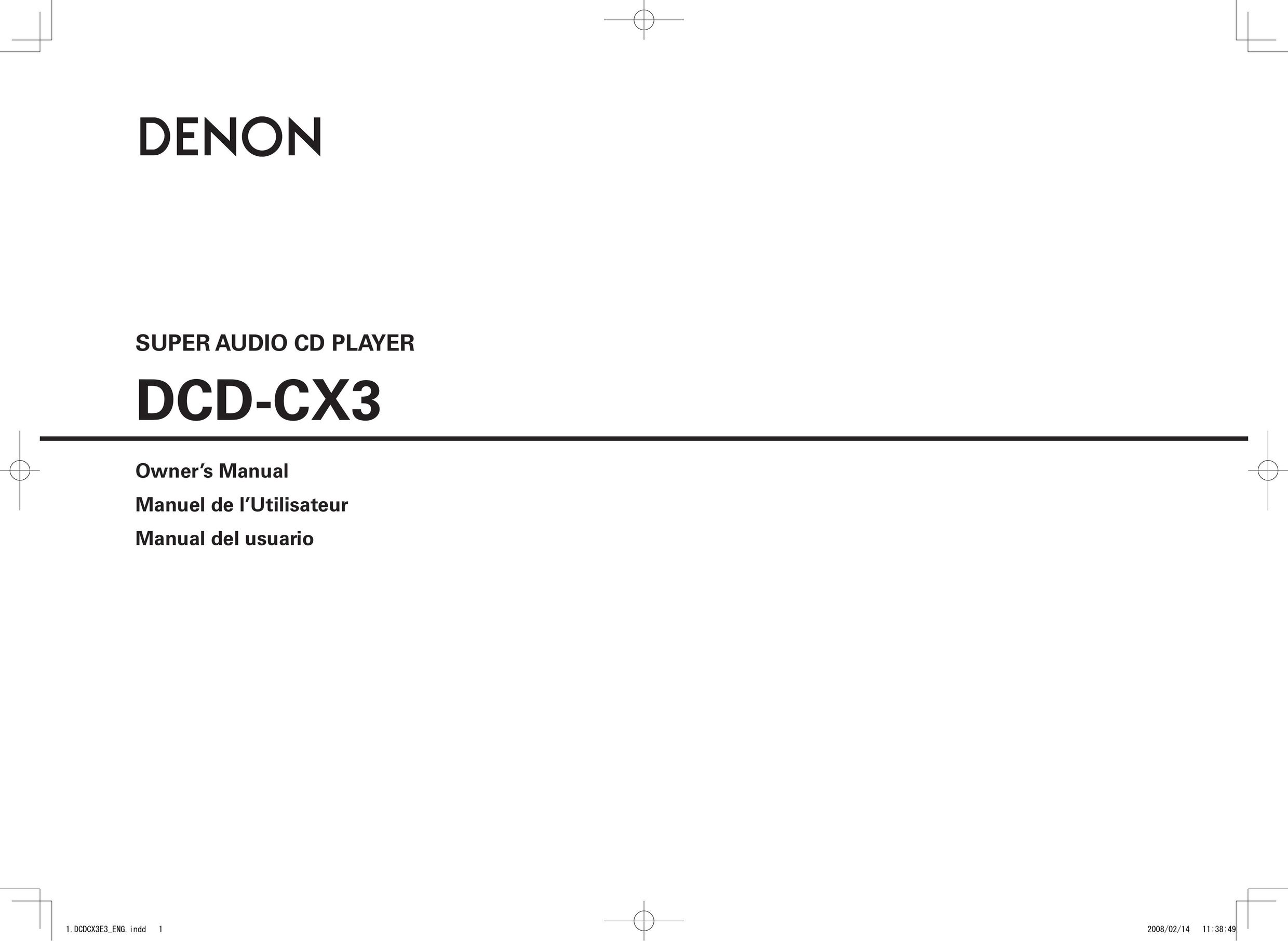 Denon DCD-CX3 CD Player User Manual