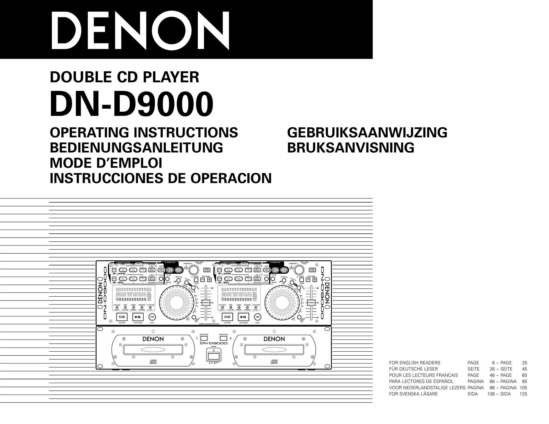 Denon DN-D9000 CD Player User Manual