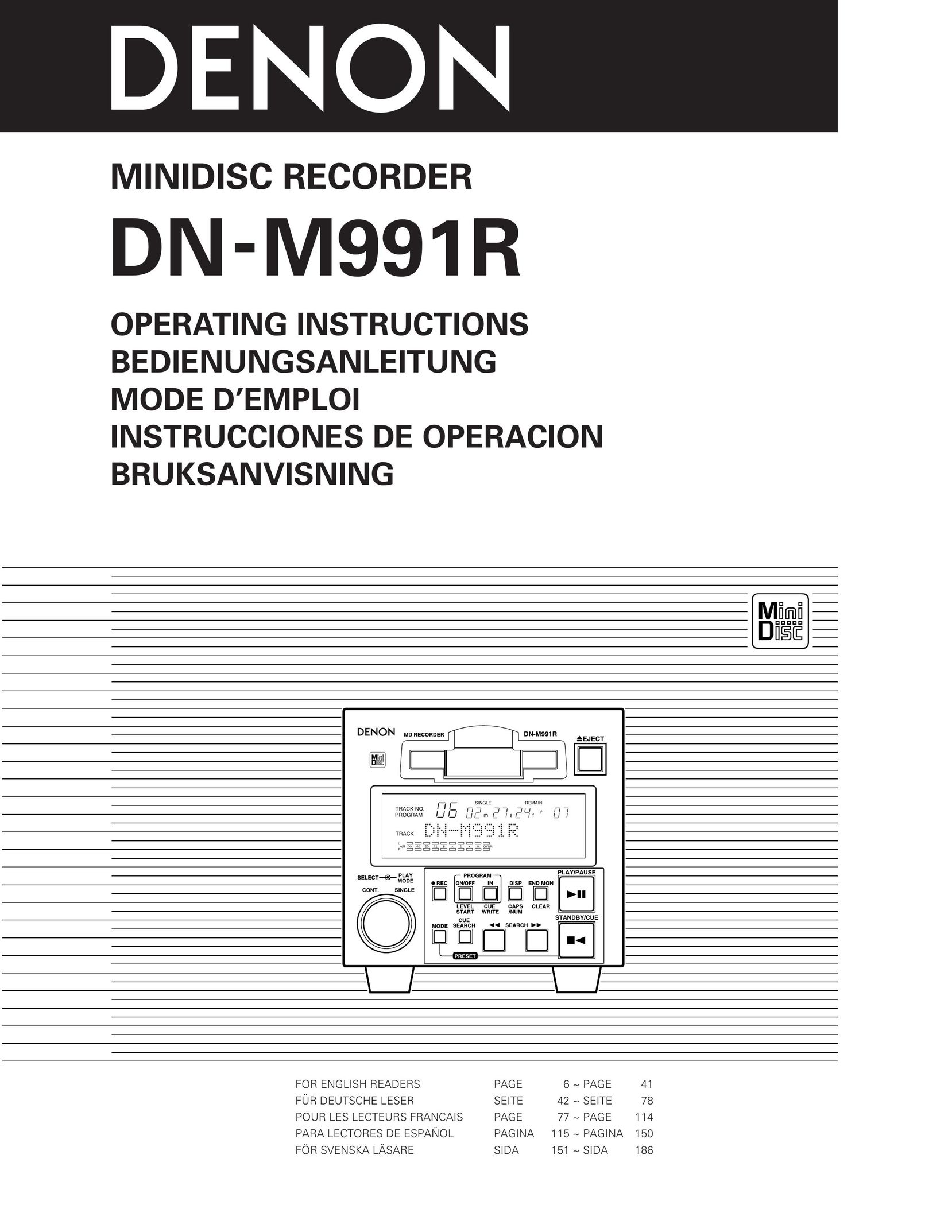 Denon DN-M991R CD Player User Manual