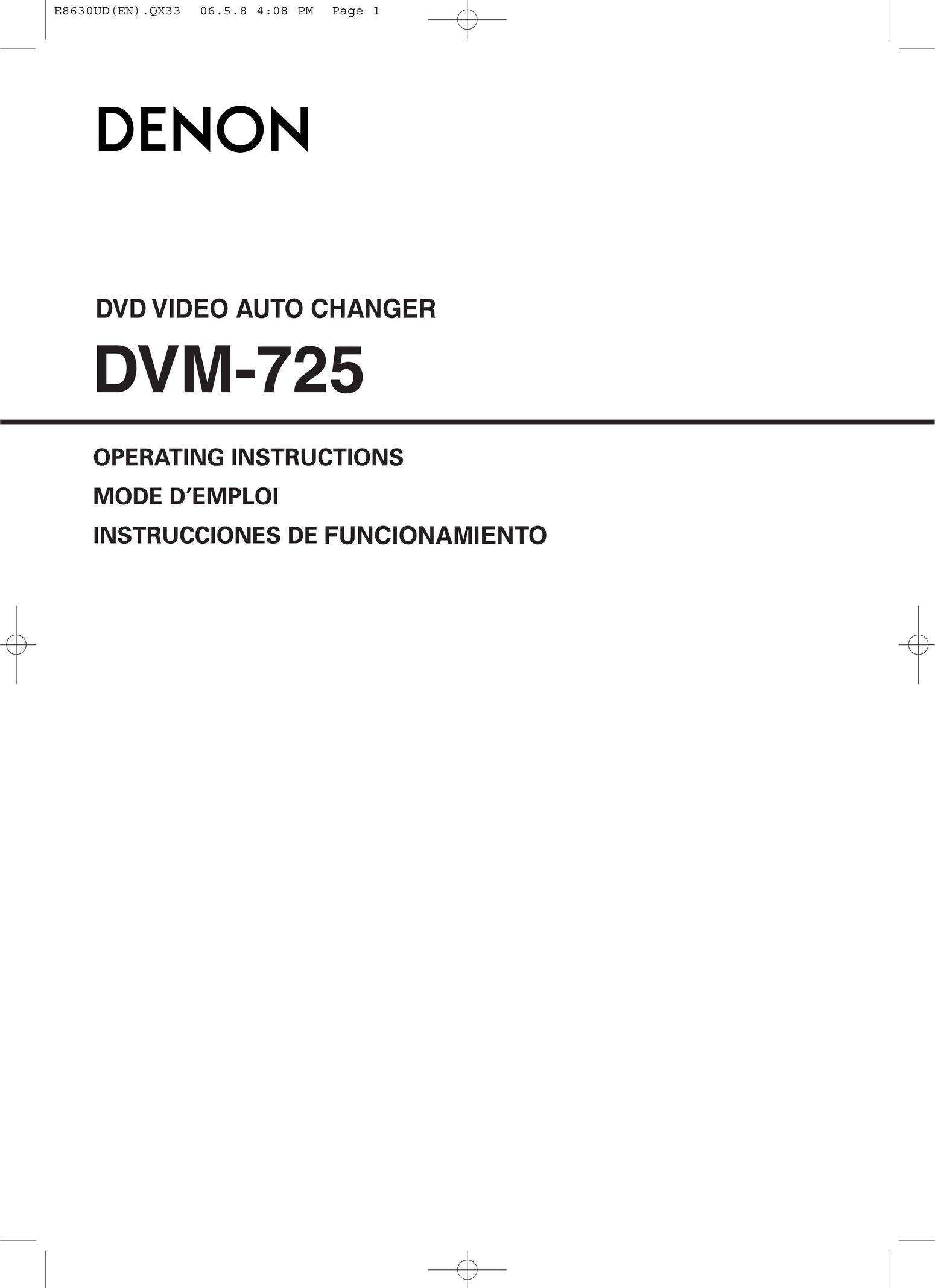 Denon DVM-725 CD Player User Manual