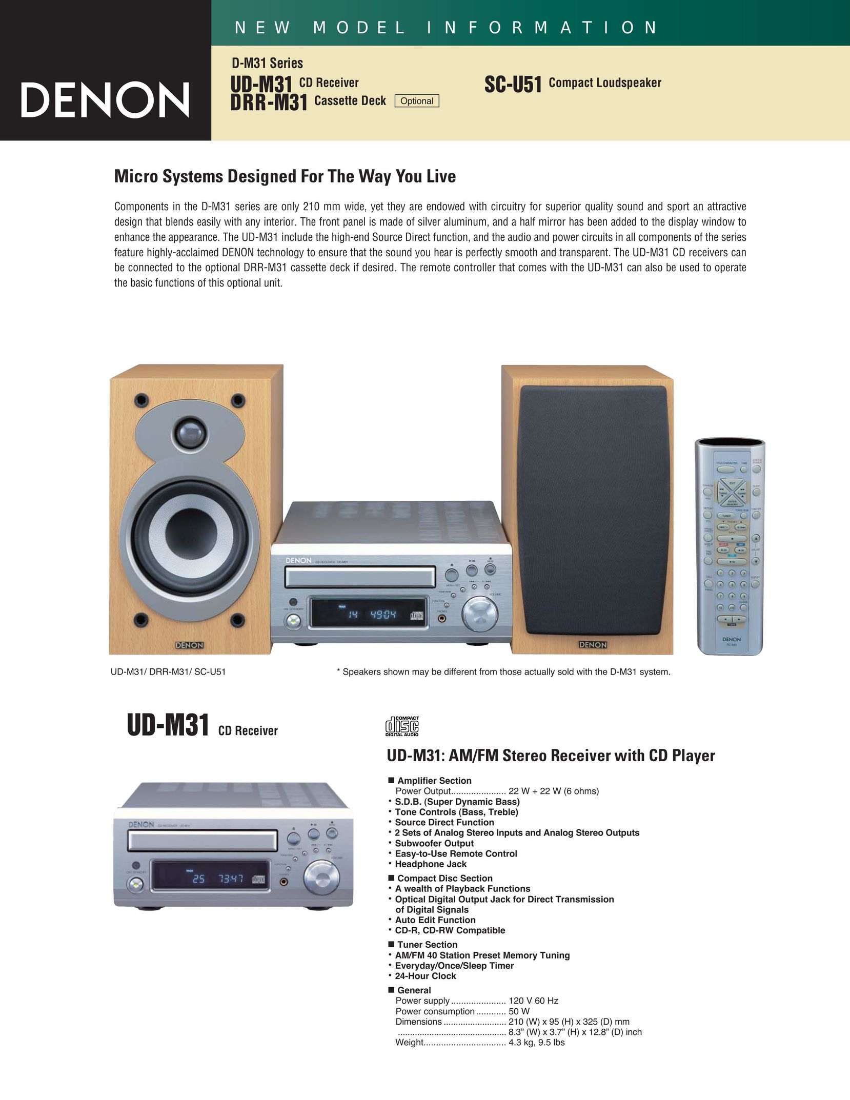 Denon UD-M31 CD Player User Manual