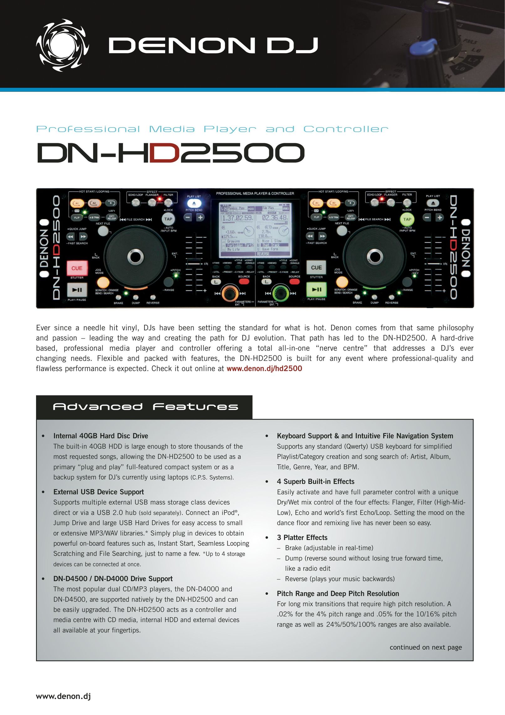Denon DJ DN-HD2500 CD Player User Manual