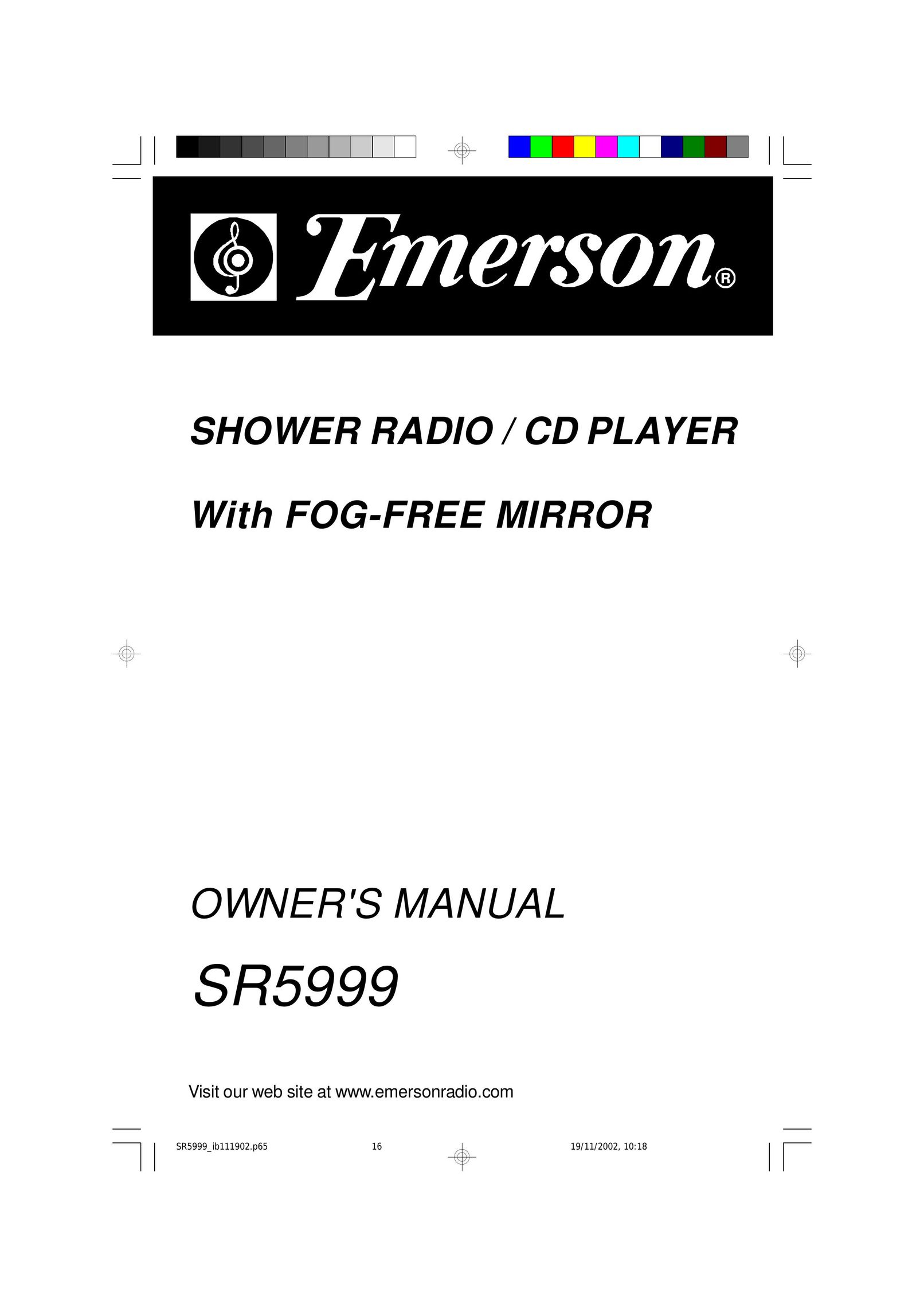 Emerson SR5999 CD Player User Manual