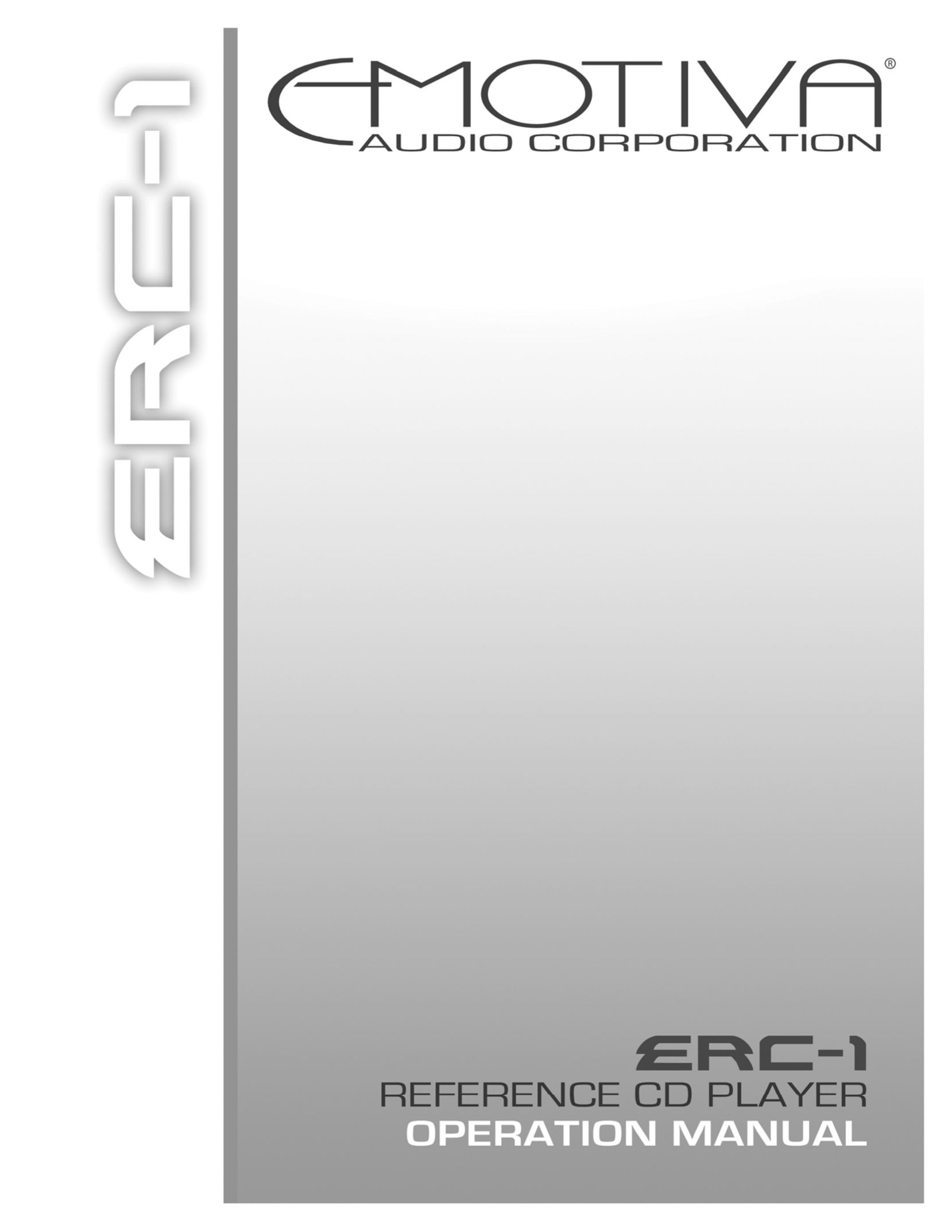Emotiva ERC-1 CD Player User Manual