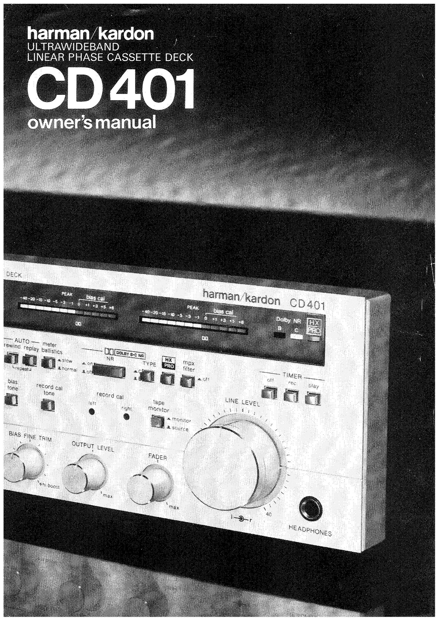 Harman-Kardon CD401 CD Player User Manual
