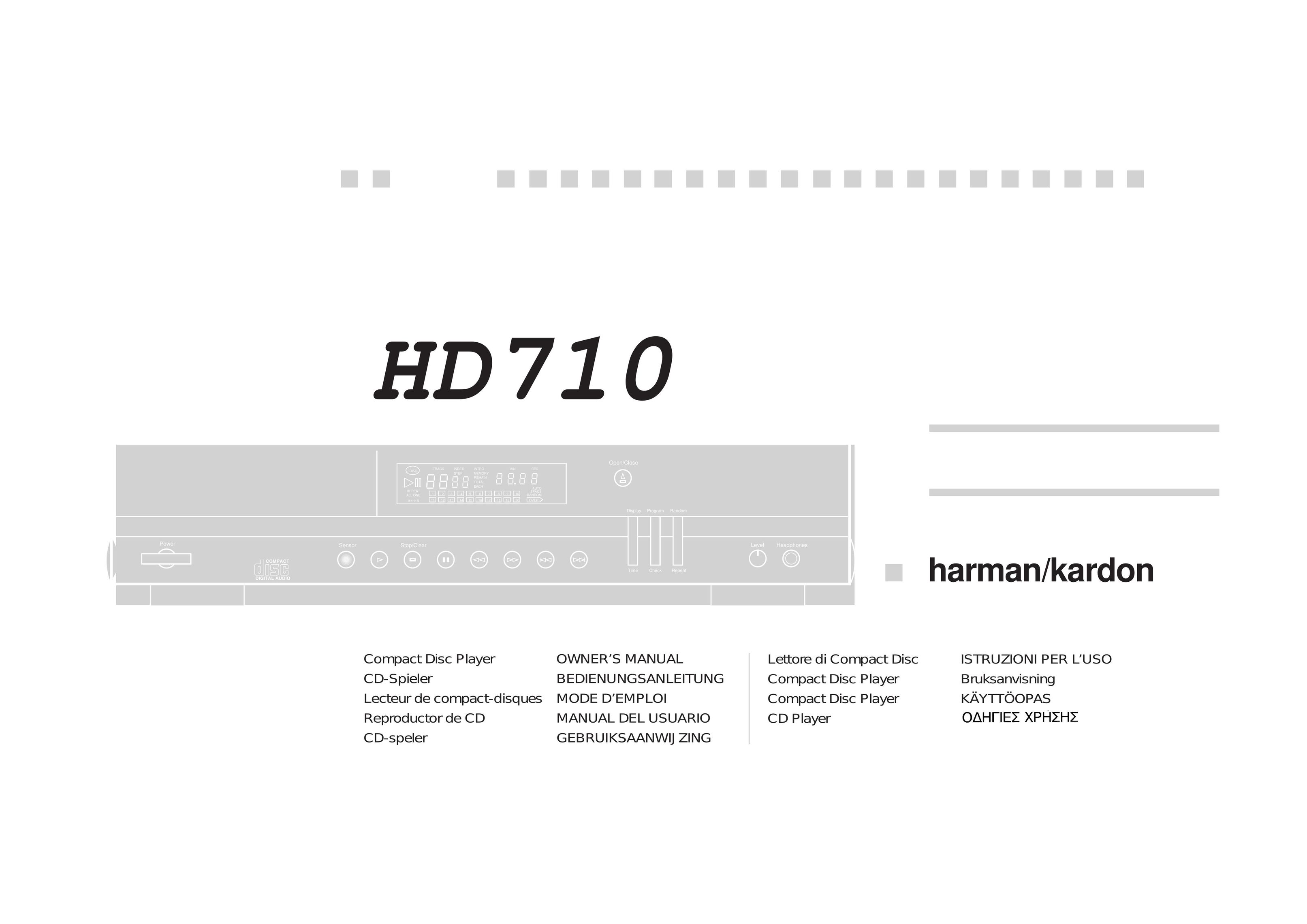 Harman-Kardon HD710 CD Player User Manual