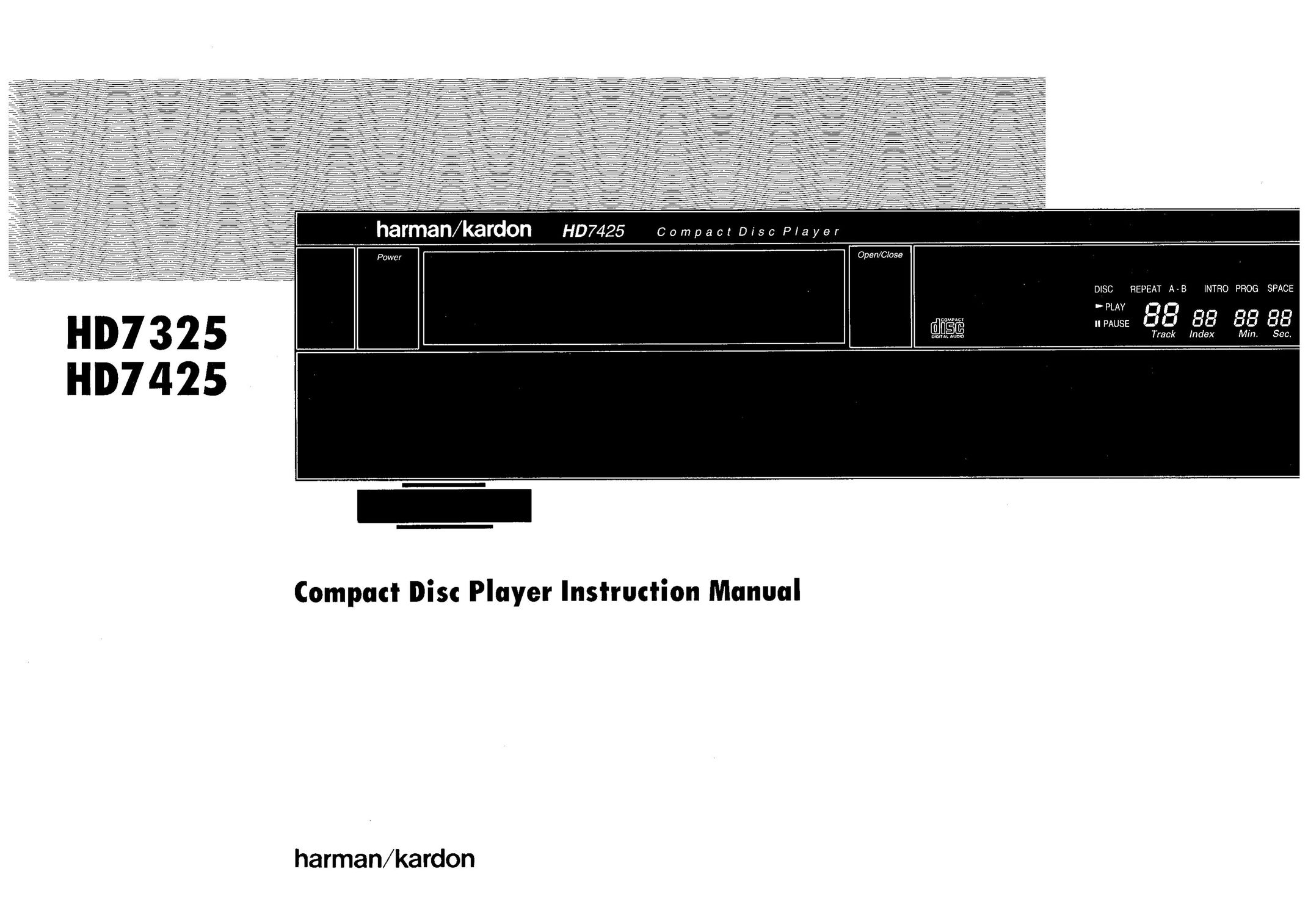 Harman-Kardon HD7325 CD Player User Manual