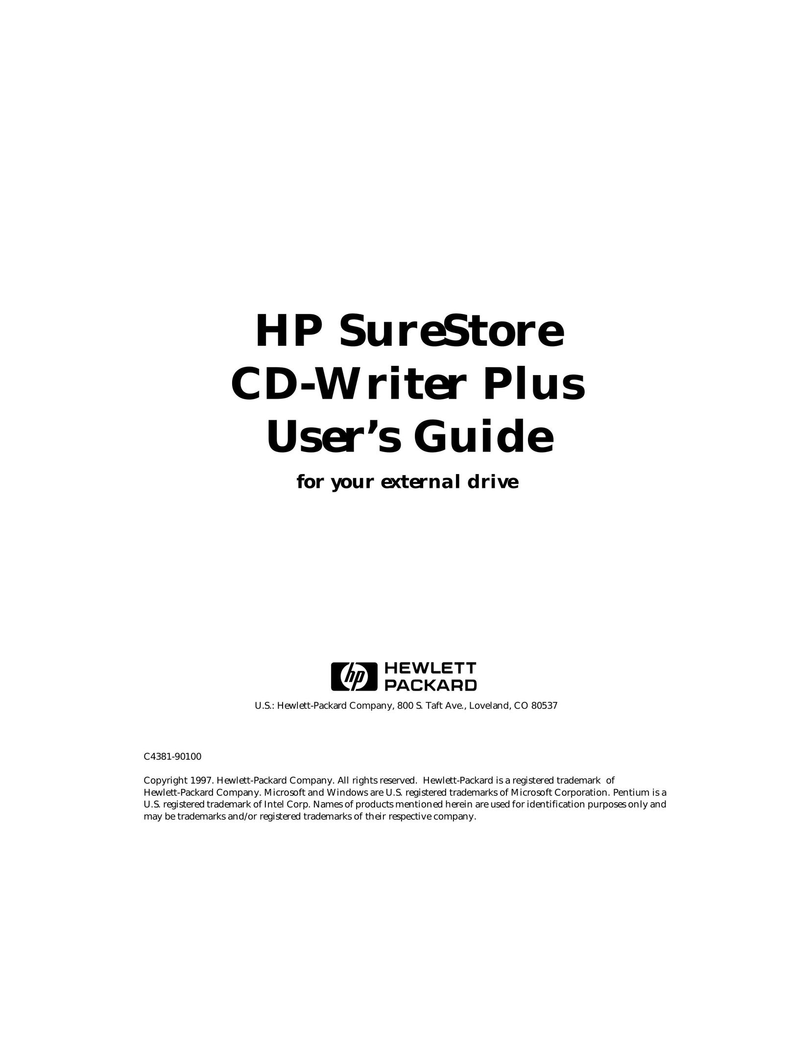 HP (Hewlett-Packard) C4381-90100 CD Player User Manual
