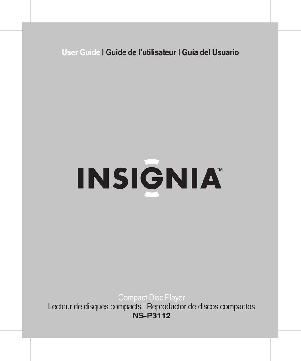 Insignia NS-P3112 CD Player User Manual