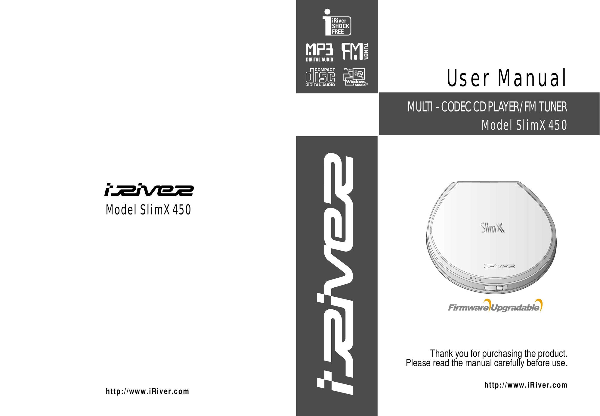 IRiver SlimX 450 CD Player User Manual