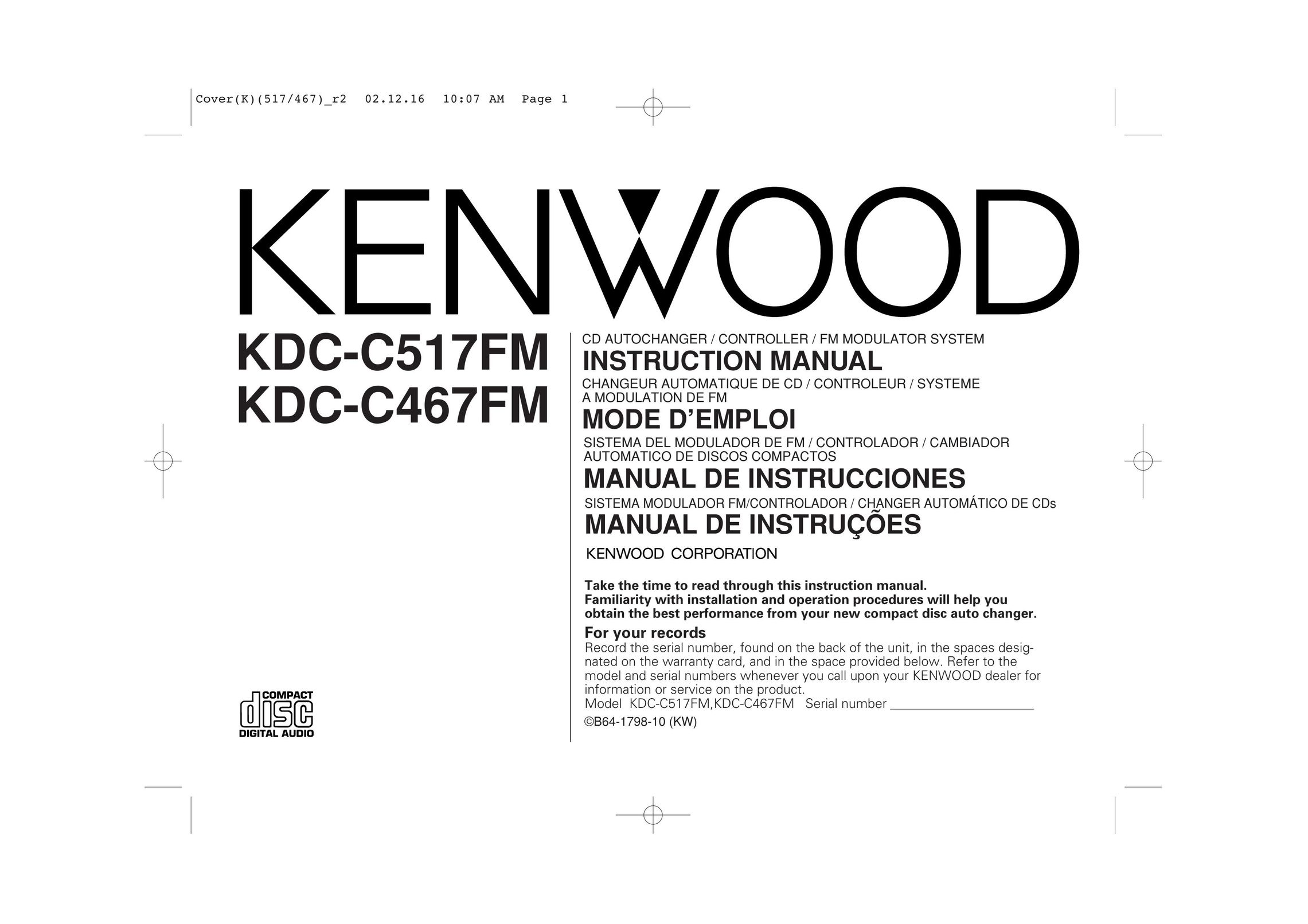 Kenwood 467FM CD Player User Manual