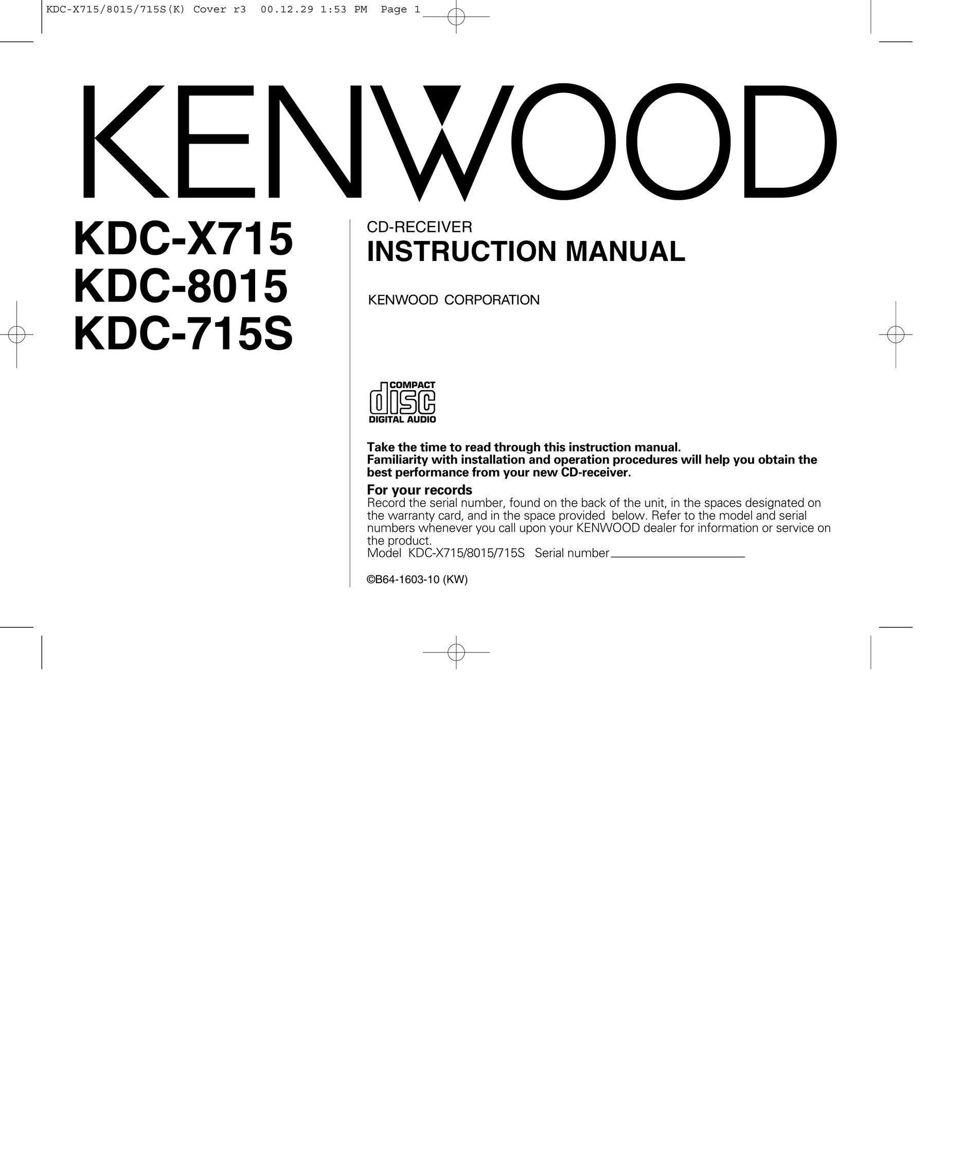Kenwood 715S CD Player User Manual