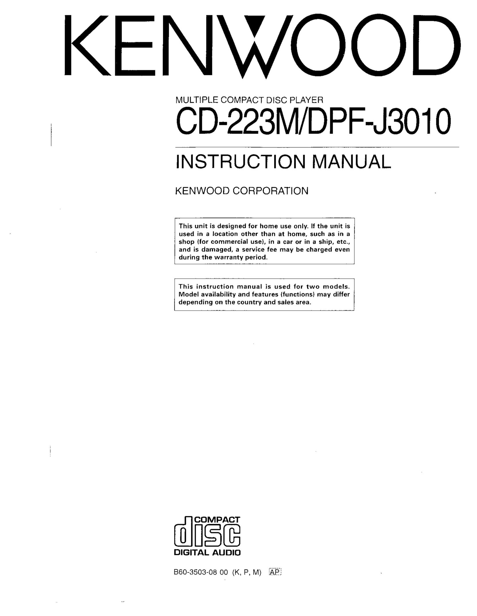 Kenwood CD-223M CD Player User Manual