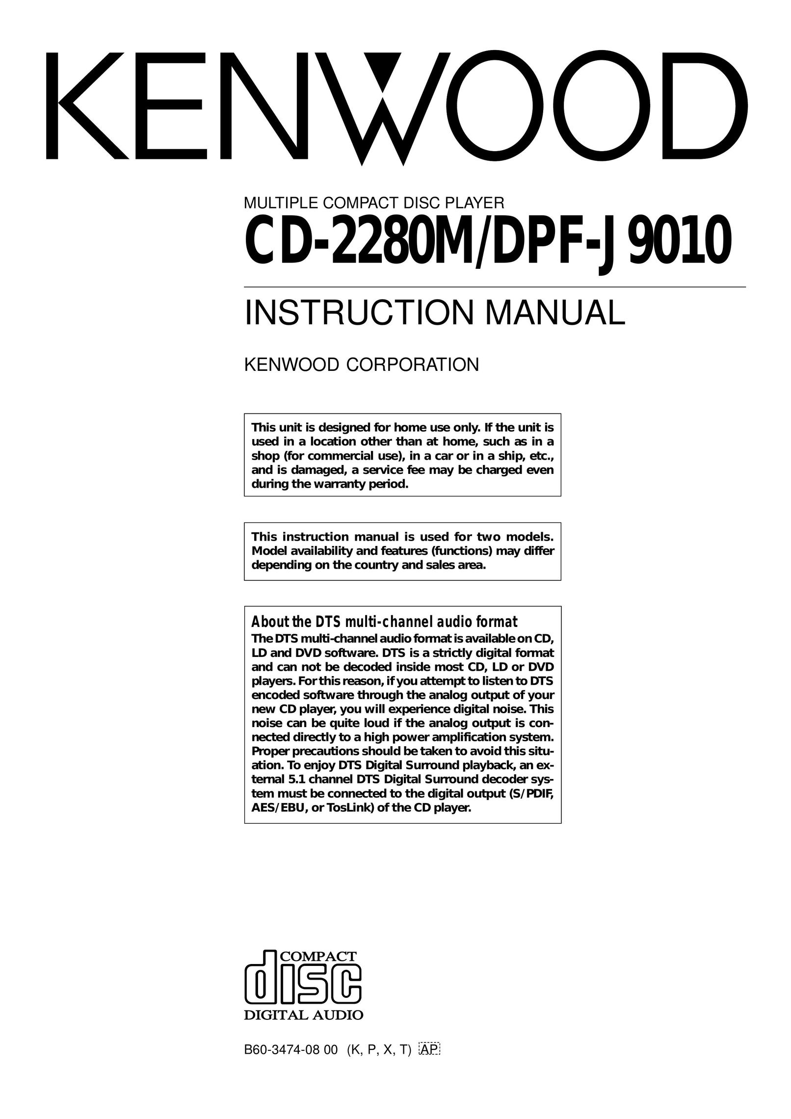 Kenwood CD-2280M CD Player User Manual