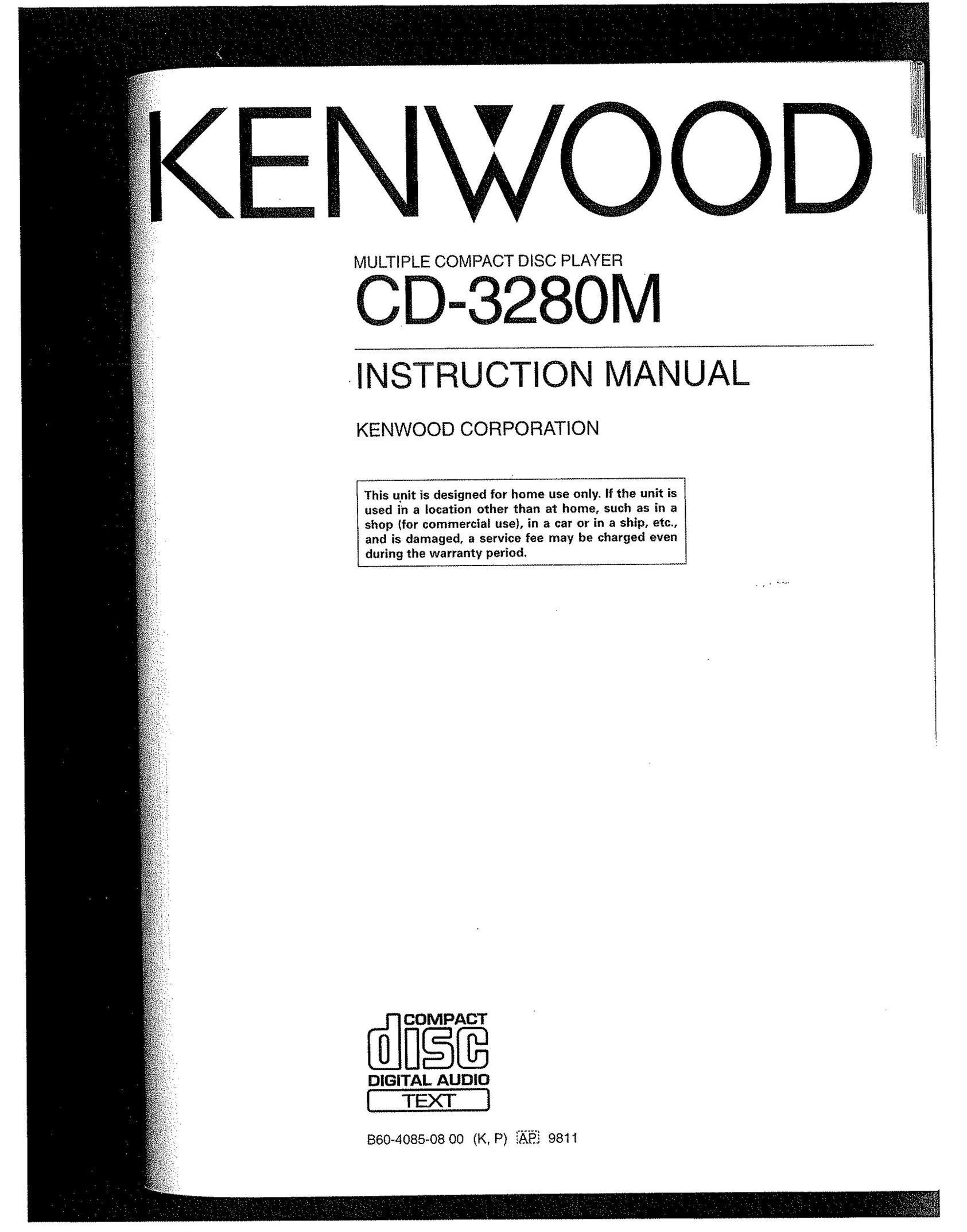 Kenwood CD-3280M CD Player User Manual